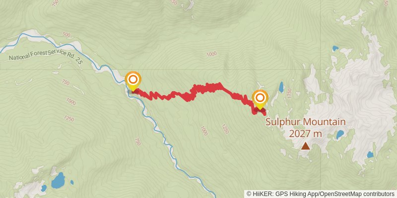 Sulphur Mountain Trail stage 2 Map