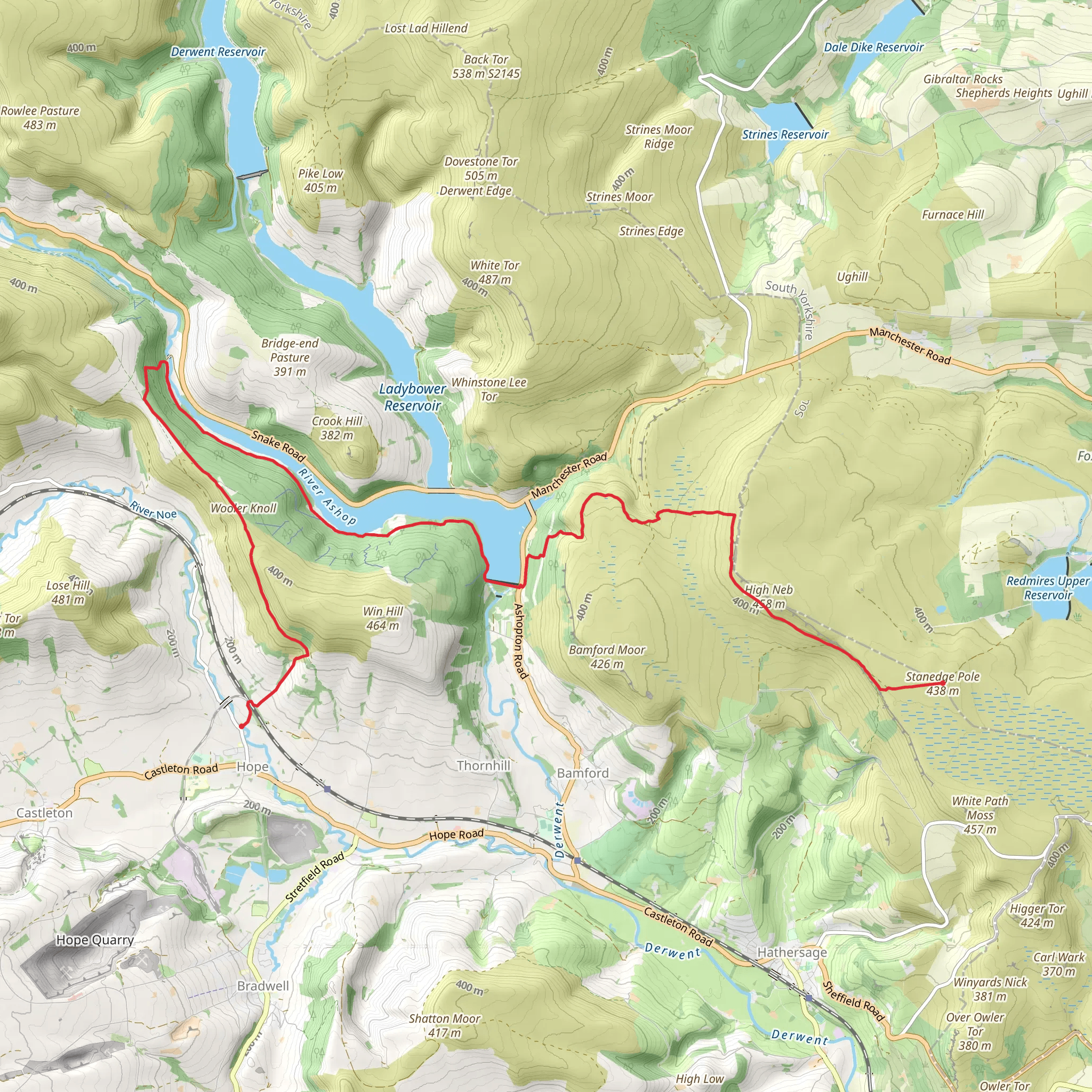 Stanedge Pole to Hope mobile static map