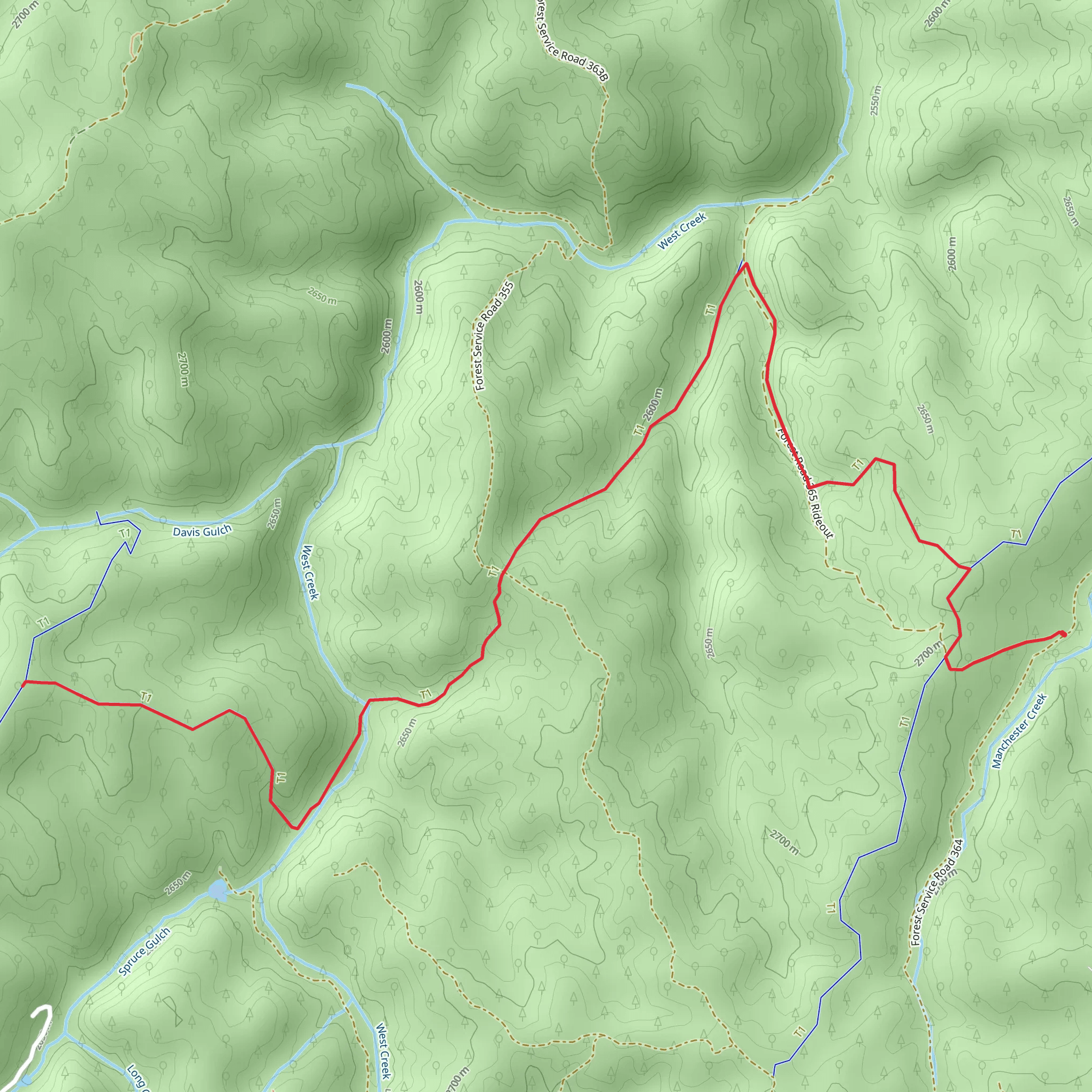 West Creek Trail mobile static map