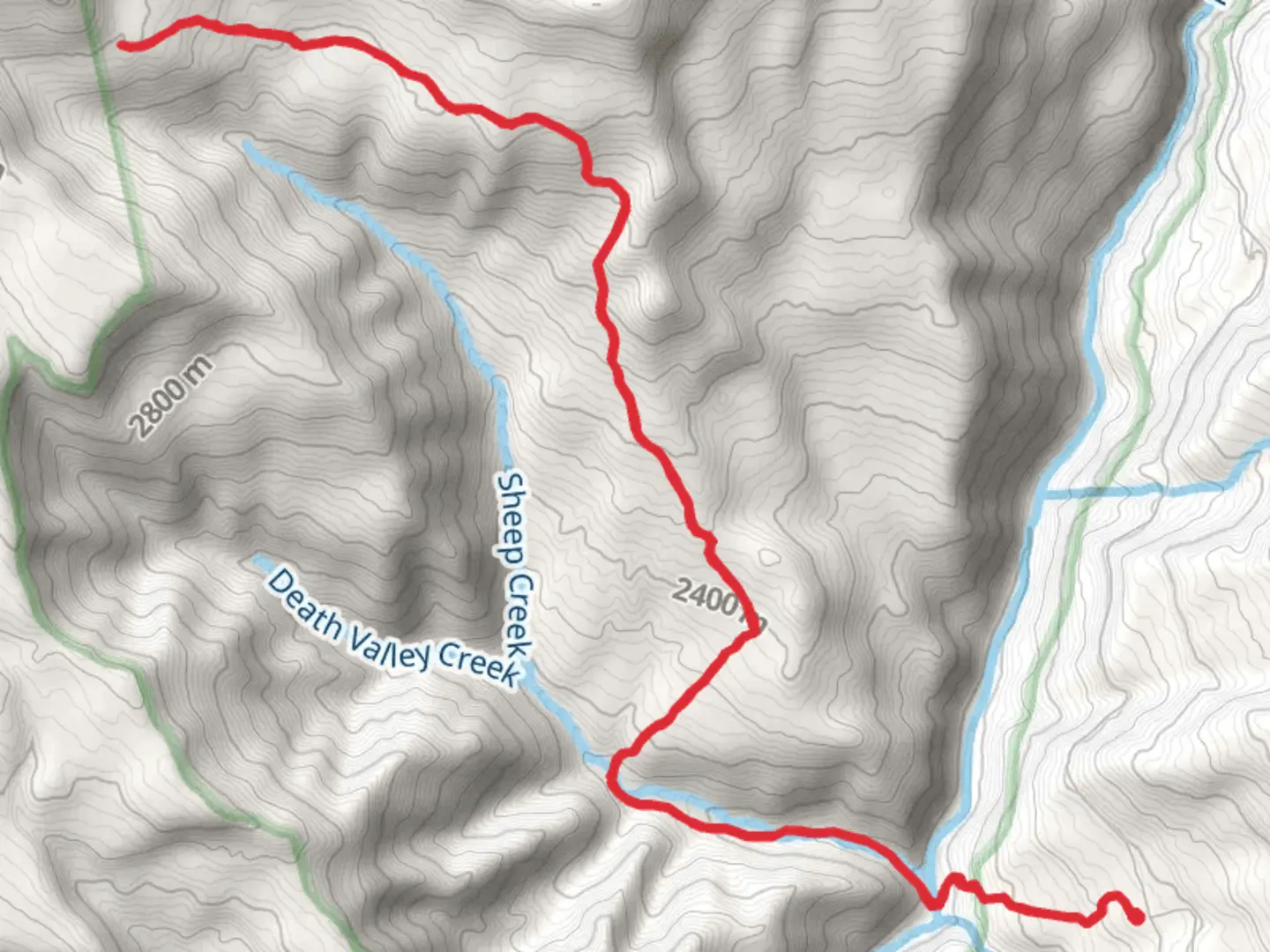An image depicting the trail Sheep Creek Trail and its surrounding area.