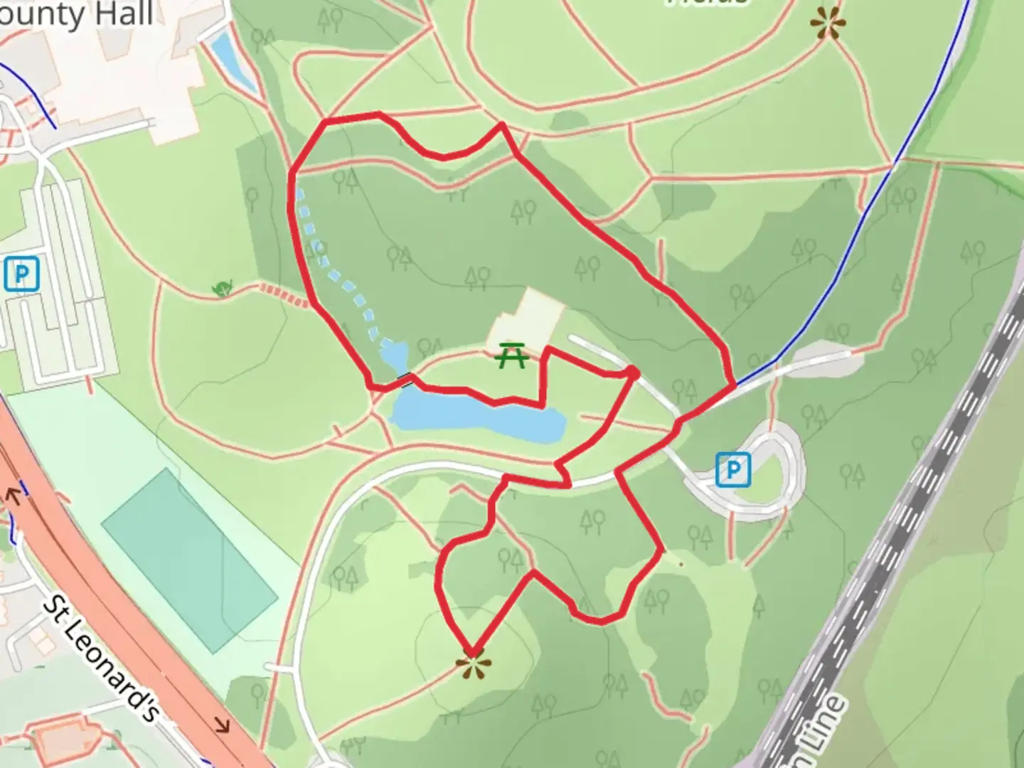 An image depicting the trail Jubilee Loop Walk and its surrounding area.