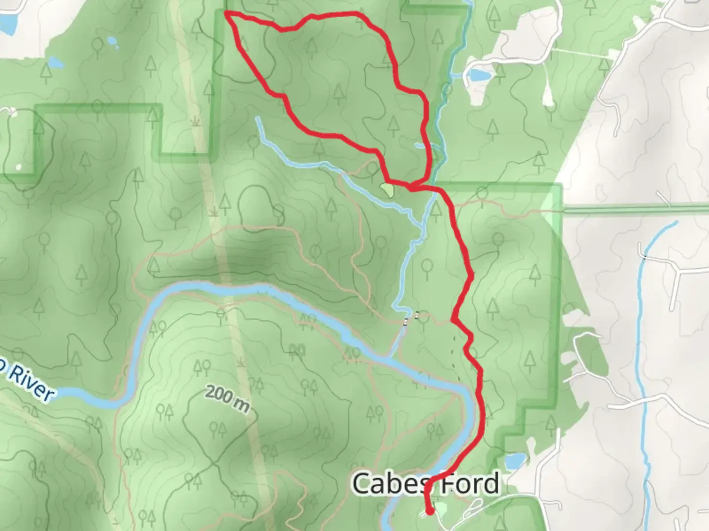 An image depicting the trail Shakori Loop Trail and its surrounding area.