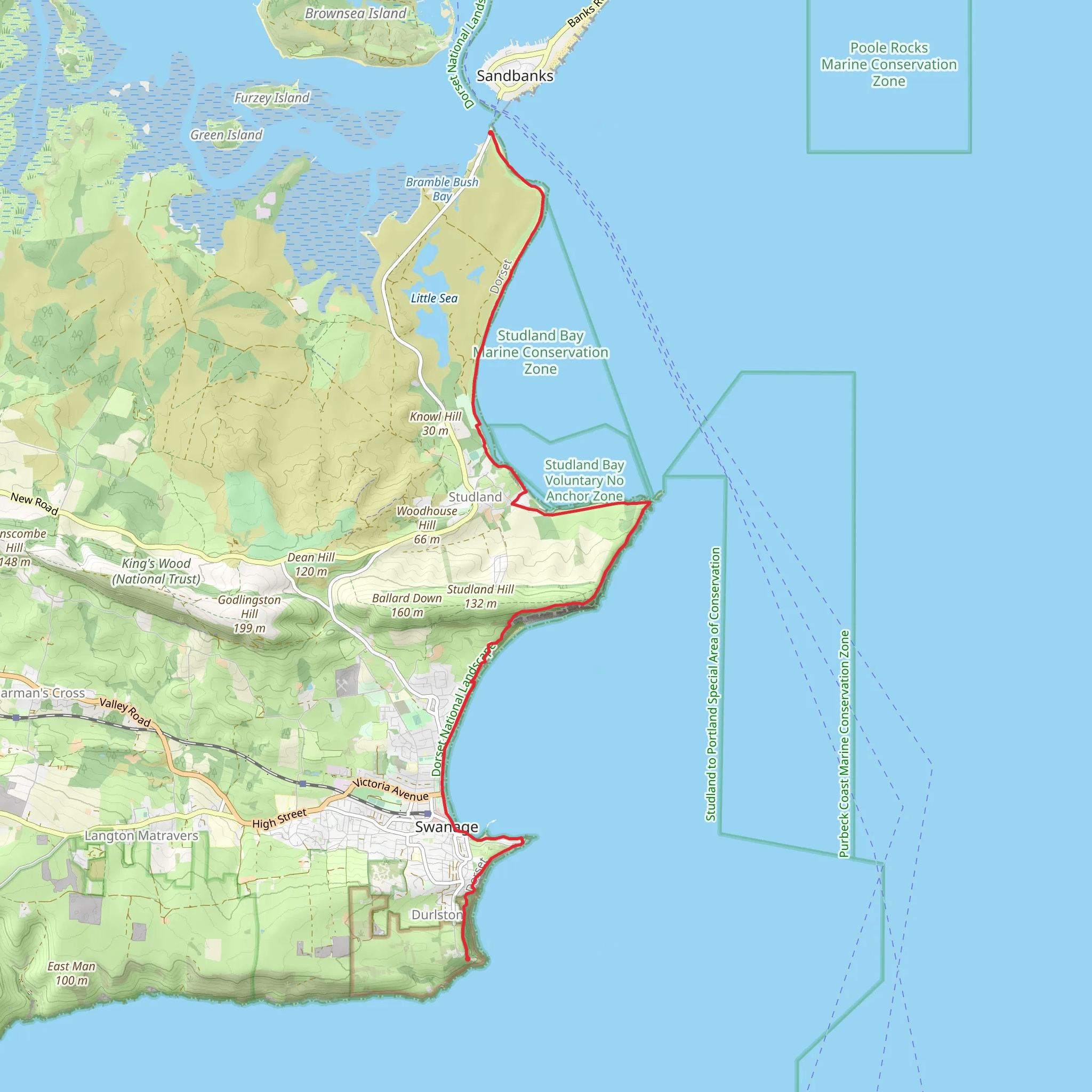 Swanage Challenge Walk mobile static map