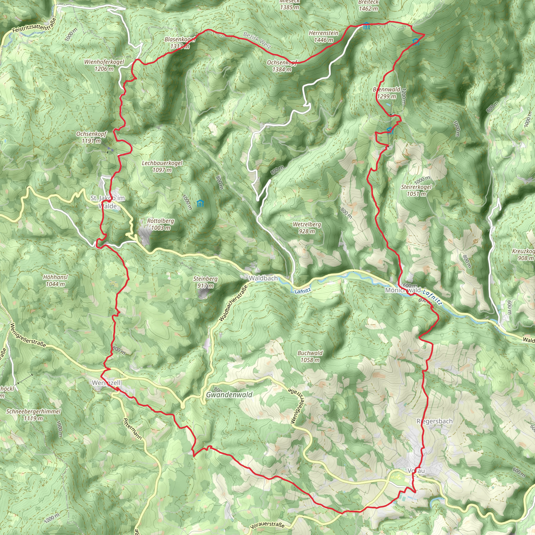 St Jakob im Walde via Mönichwald and Vorau Loop mobile static map