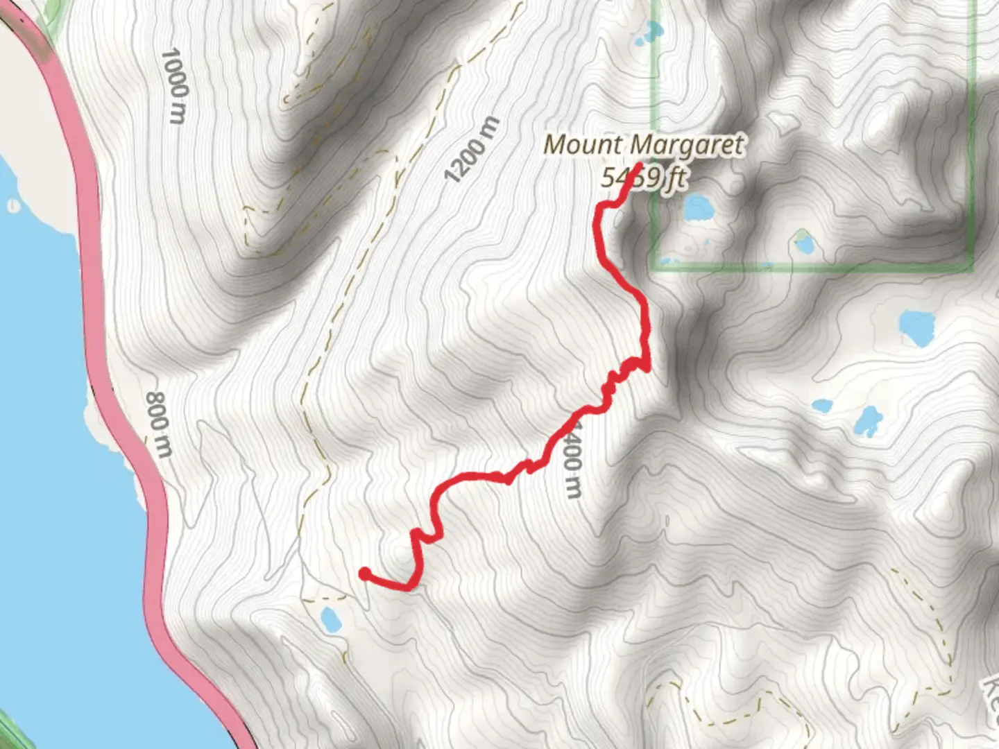 An image depicting the trail Mount Margaret via Lake Lillian Trail and its surrounding area.