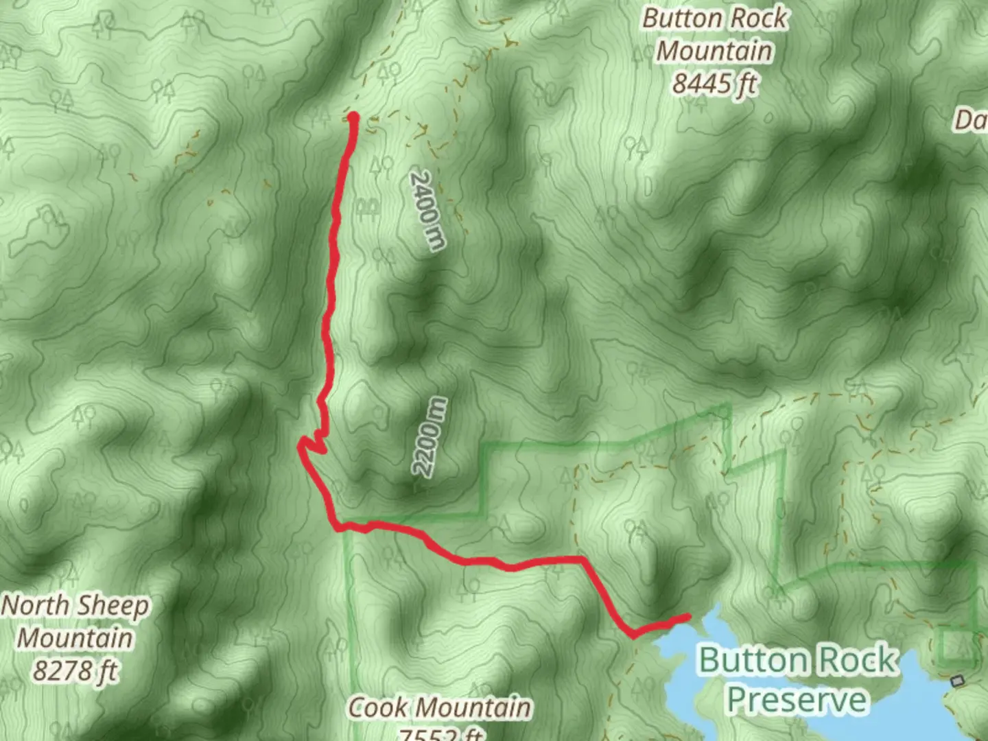 An image depicting the trail Ralph Price Reservoir and its surrounding area.