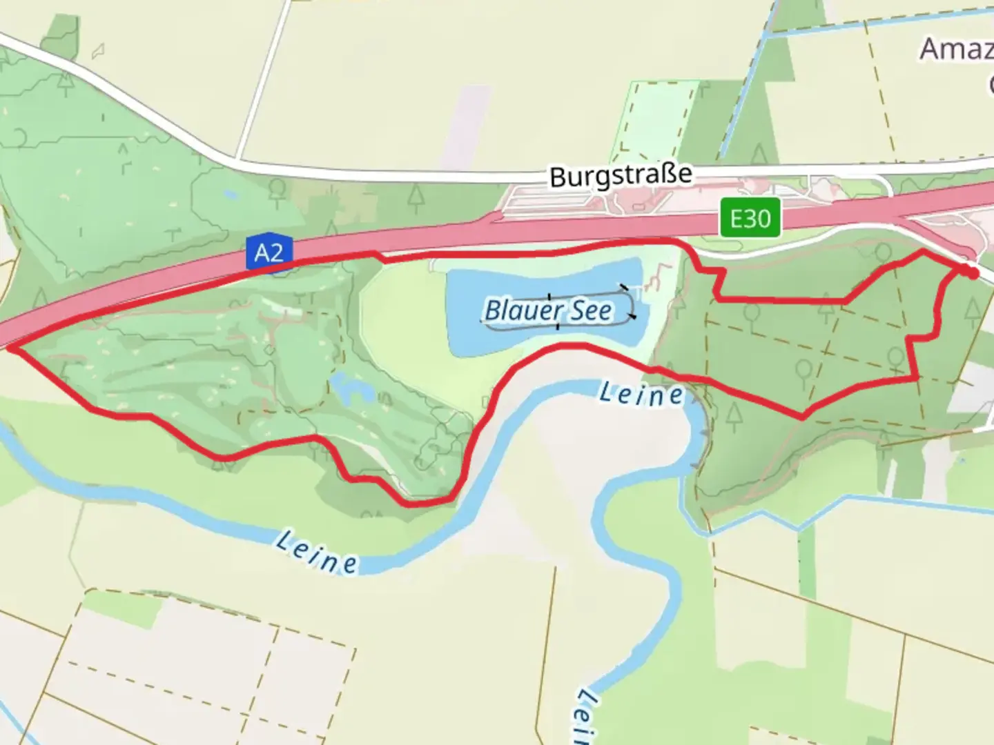 An image depicting the trail Blauer See Loop and its surrounding area.