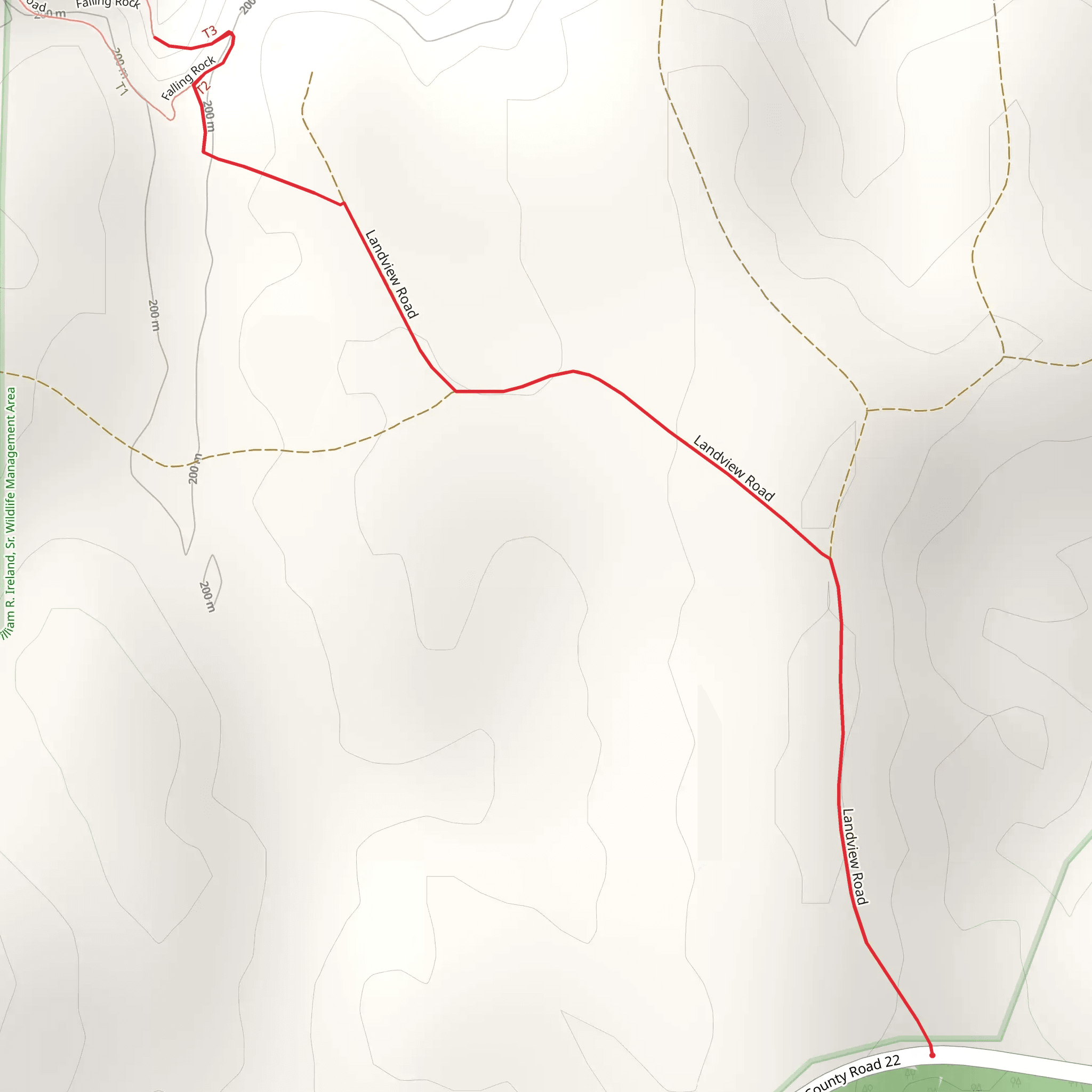 Falling Rock from Landview Road mobile static map