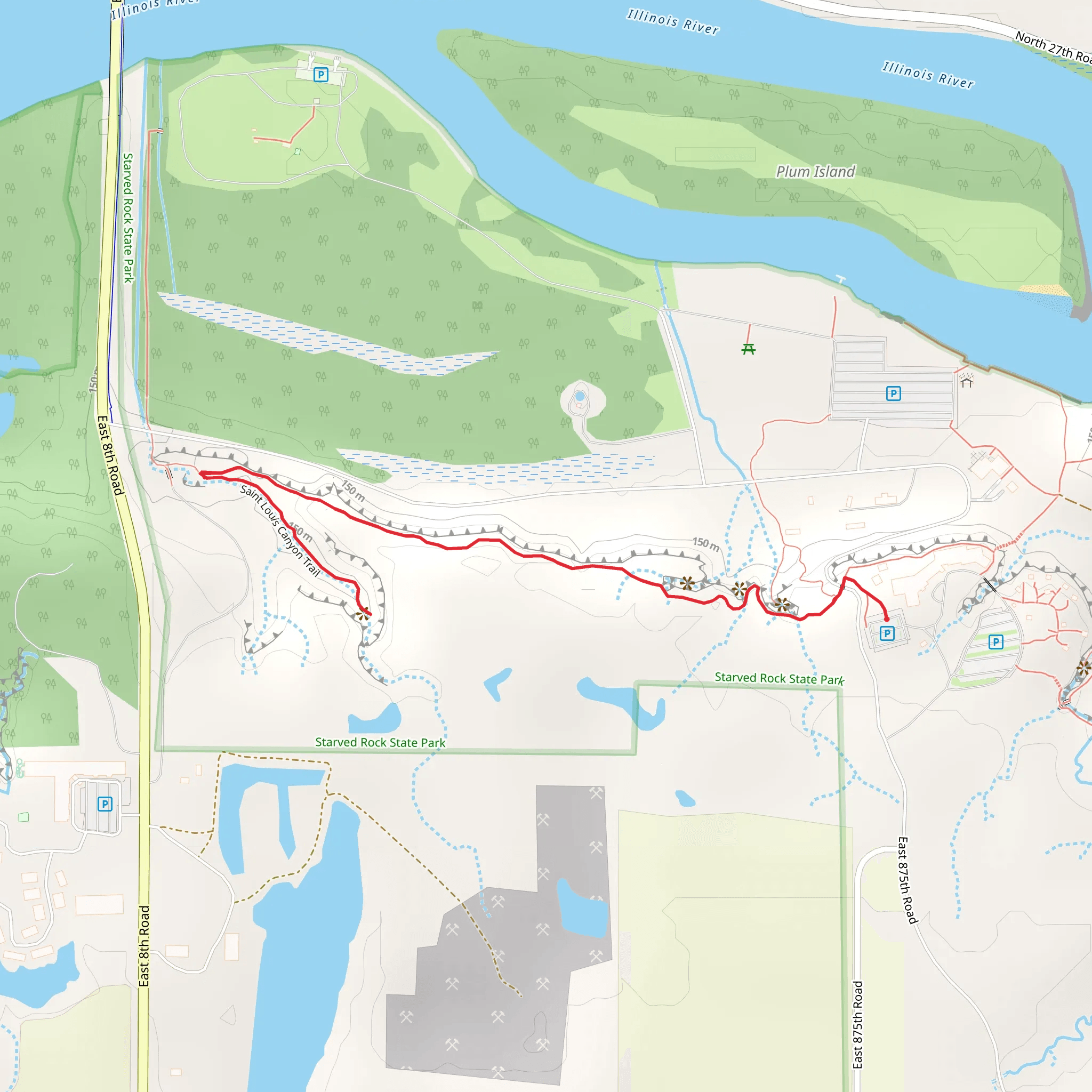 Saint Louis Canyon Trail - Starved Rock mobile static map