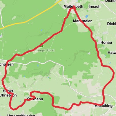 Grobhaager Forst Loop from Maitenbeth mobile static map