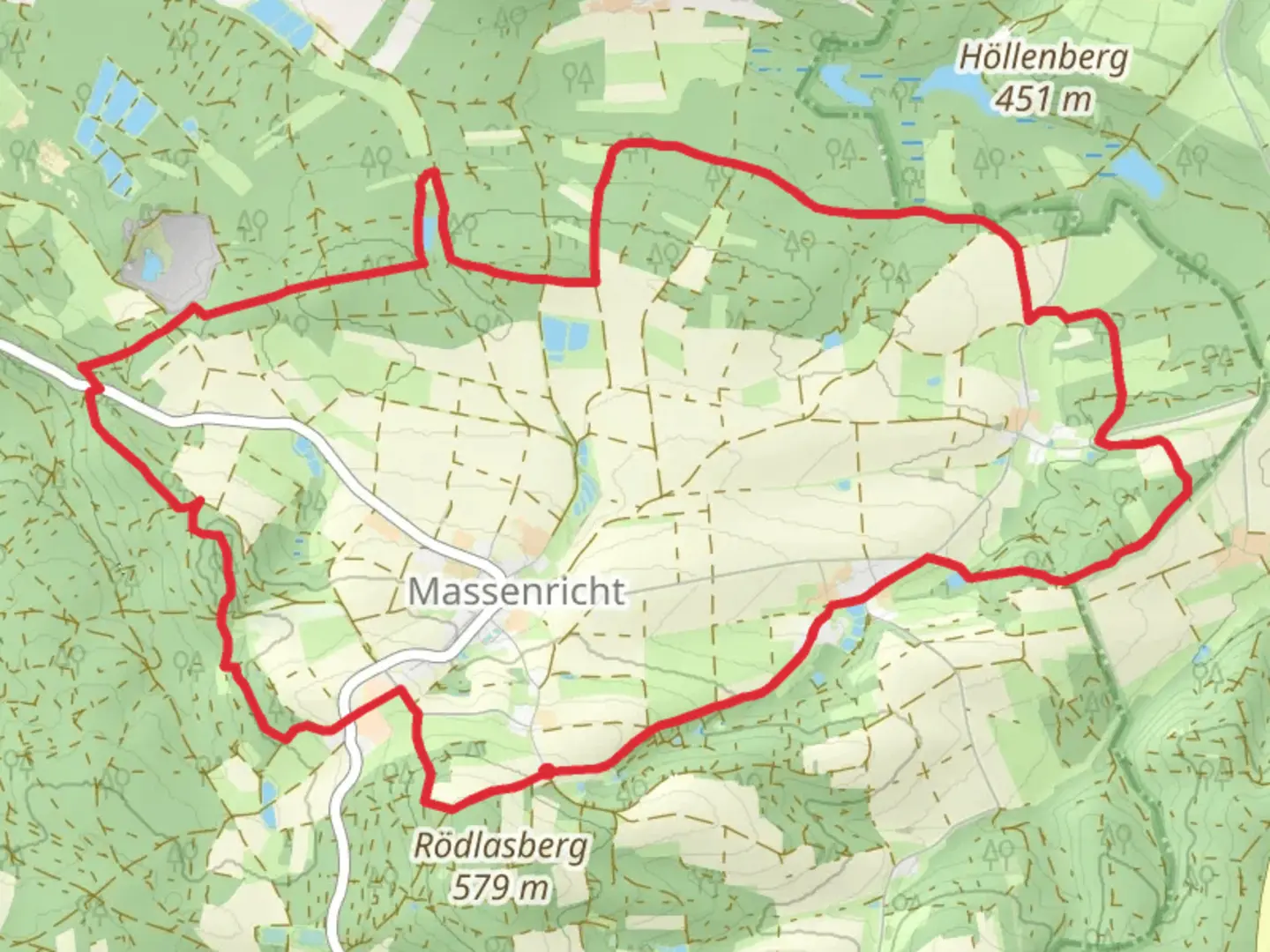 An image depicting the trail Main Donau Weg and Muehlstein Bleierzweg and its surrounding area.