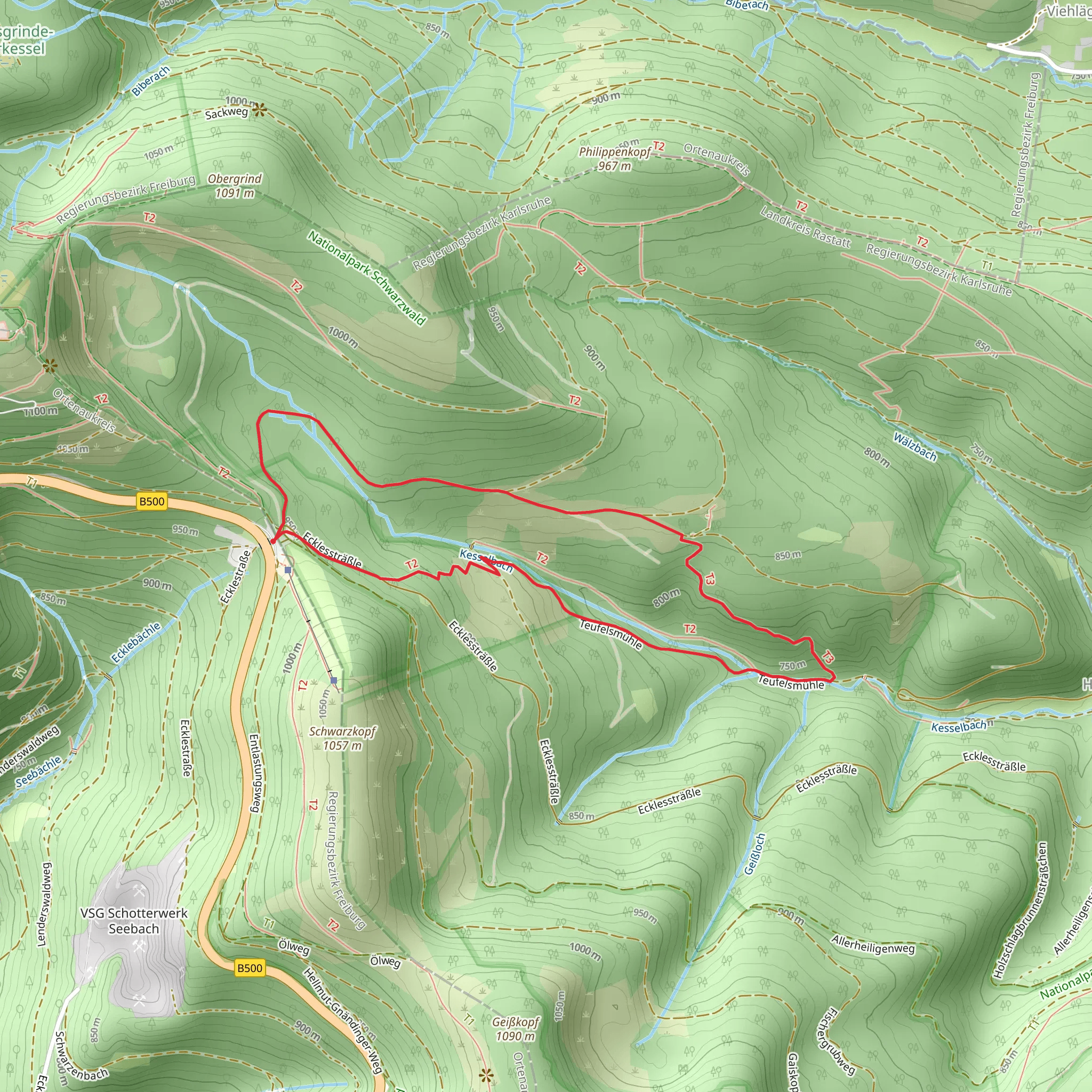 Seibelseckle and Brandwegle Loop mobile static map
