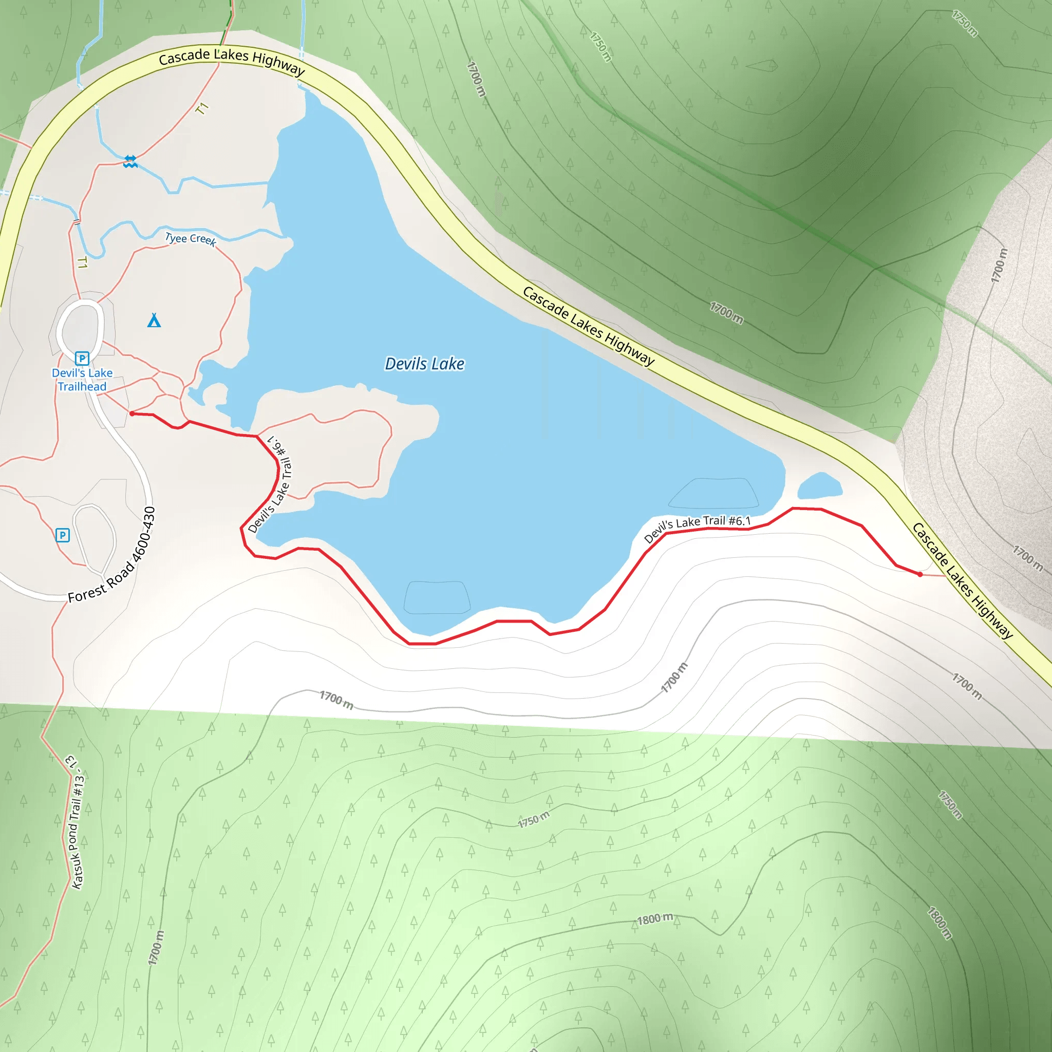 Devil's Lake Trail mobile static map