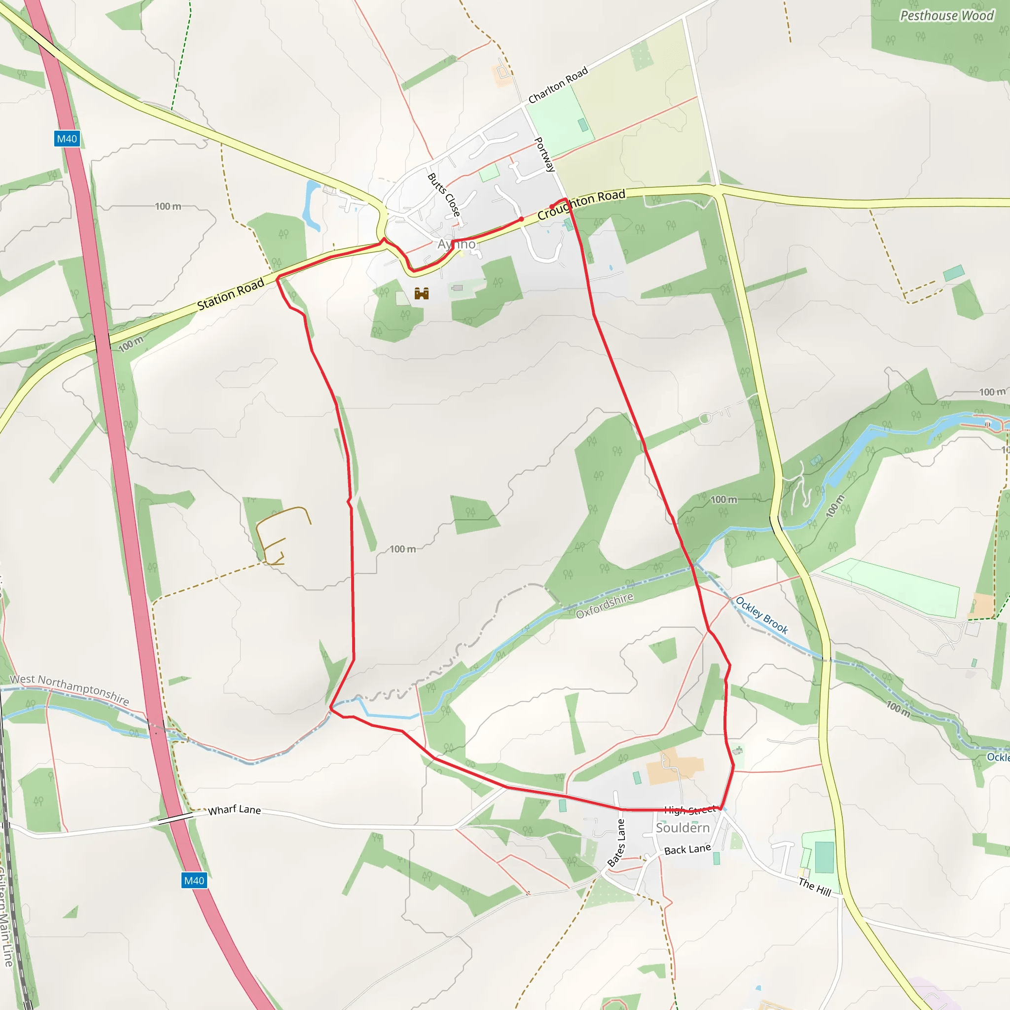 Millar Way and Aynho Park Loop mobile static map
