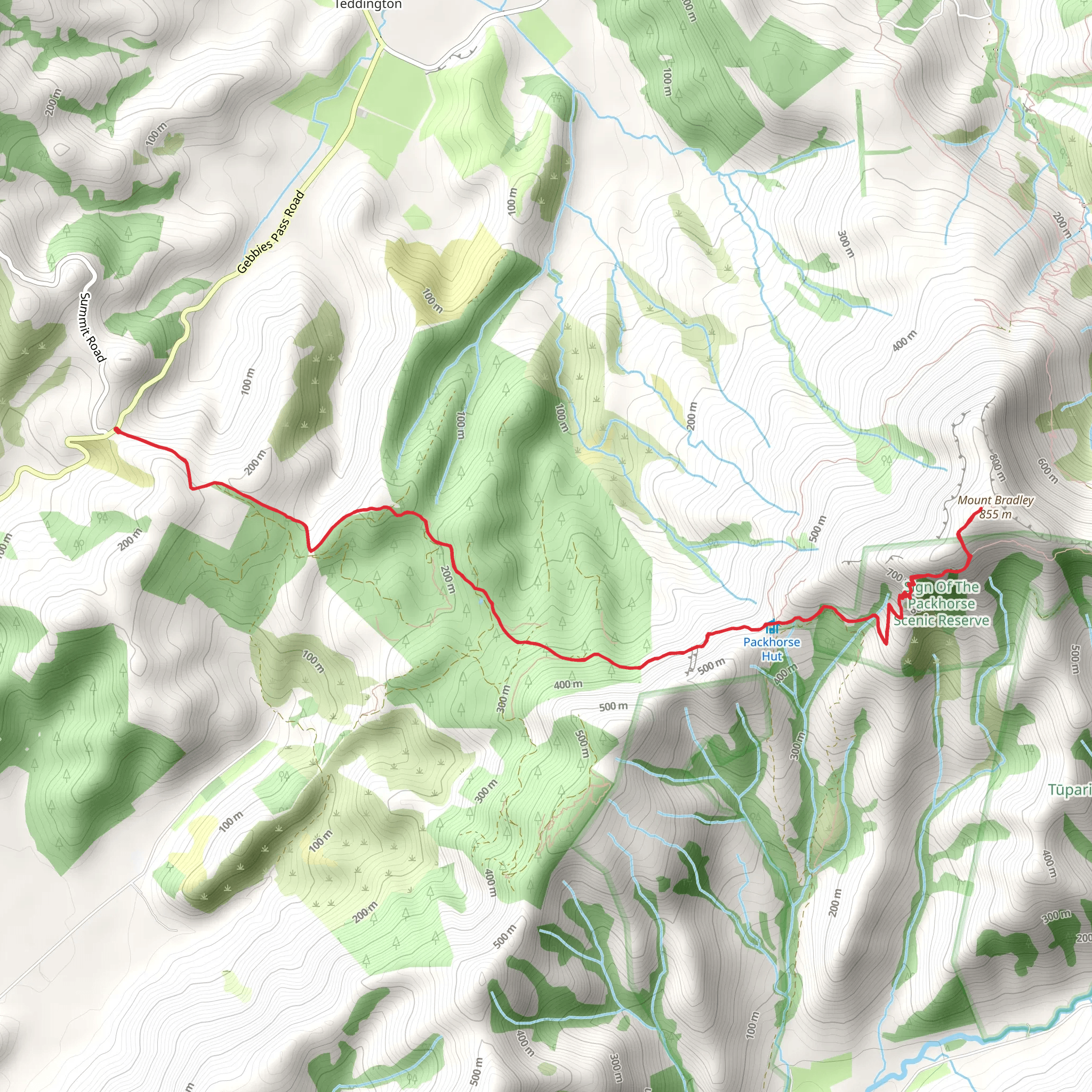 Mount Bradley via Gebbies Pass mobile static map