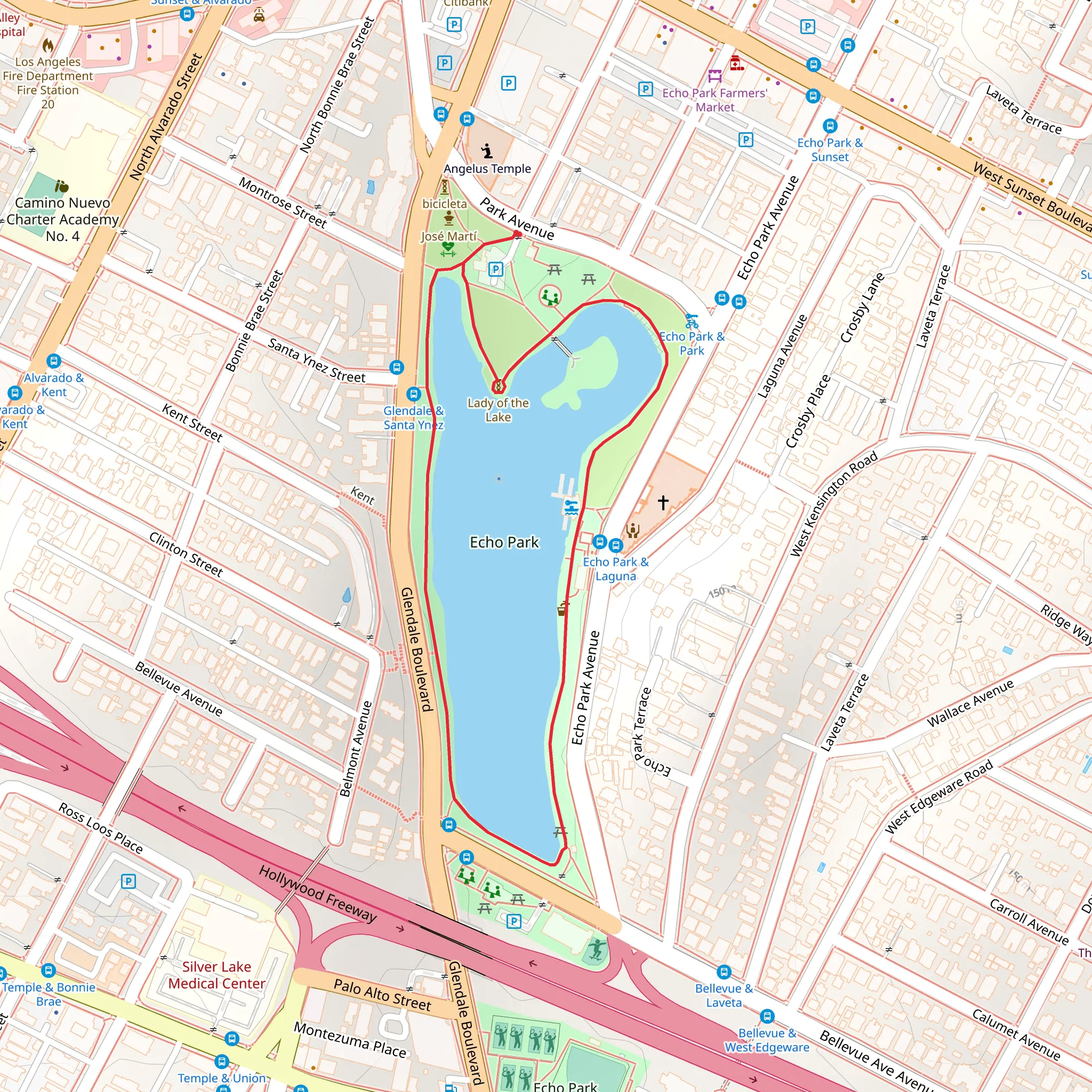 Echo Lake Loop mobile static map