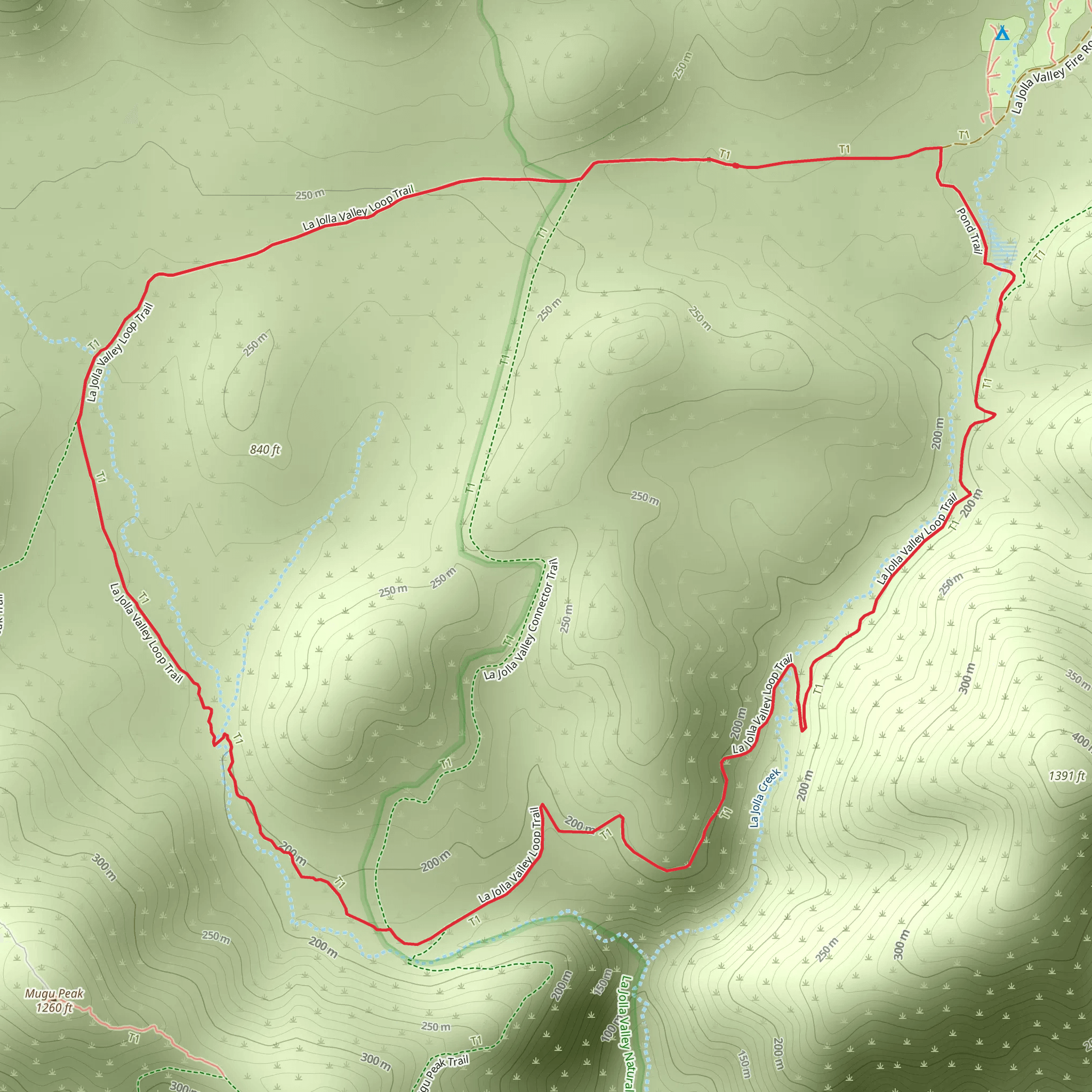 La Jolla Valley Loop Trail mobile static map