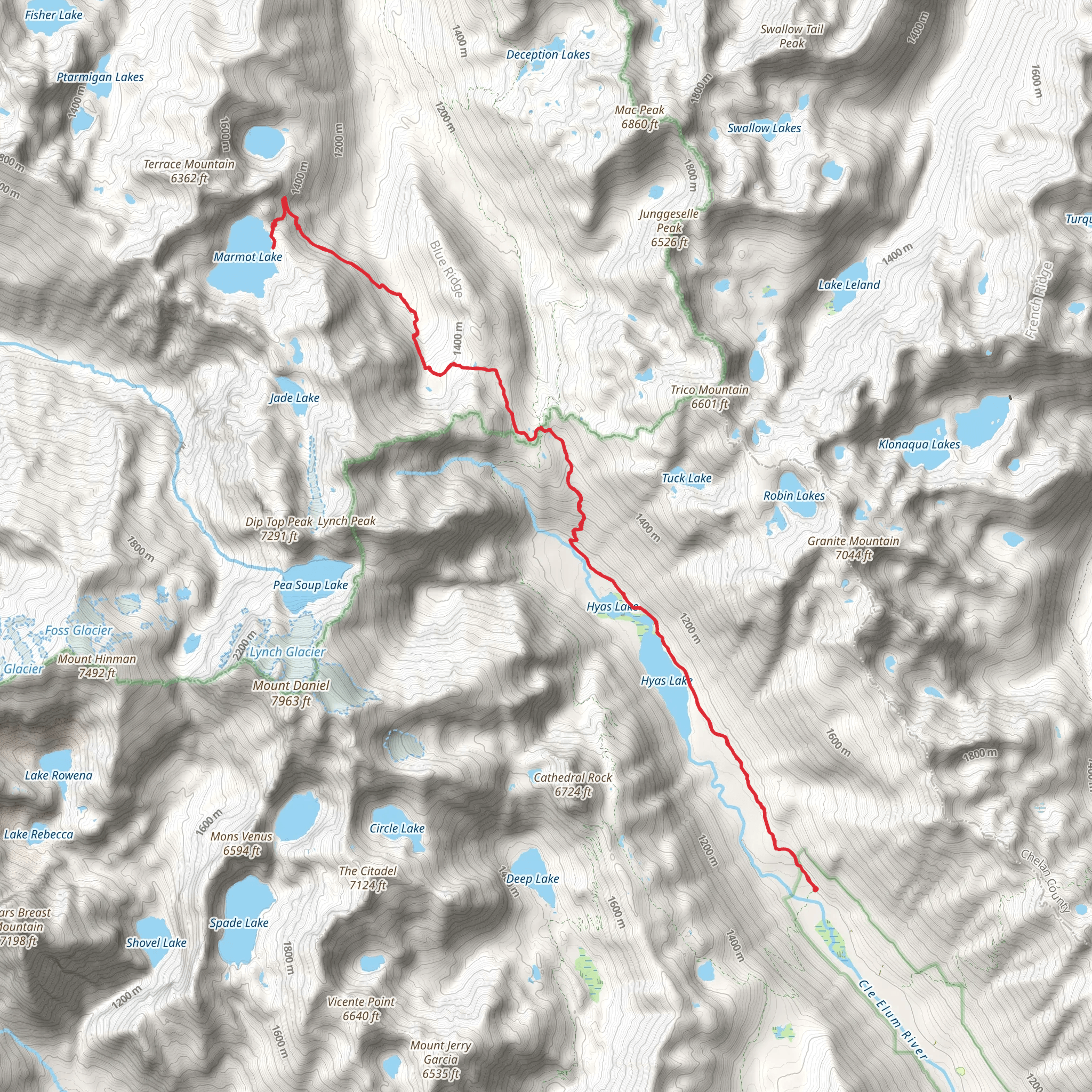 Marmot Lake via Lake Clarice trail mobile static map