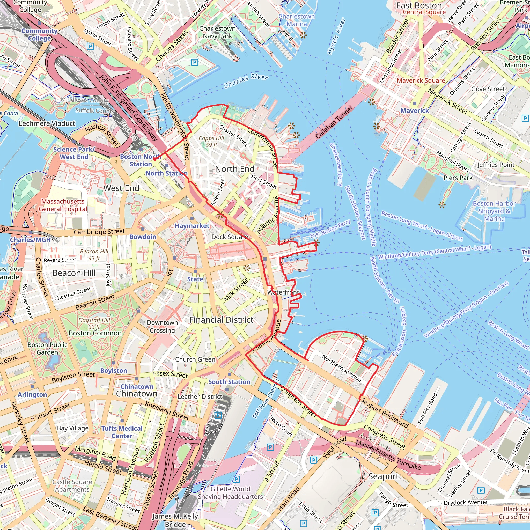 Rose Kennedy Greenway mobile static map