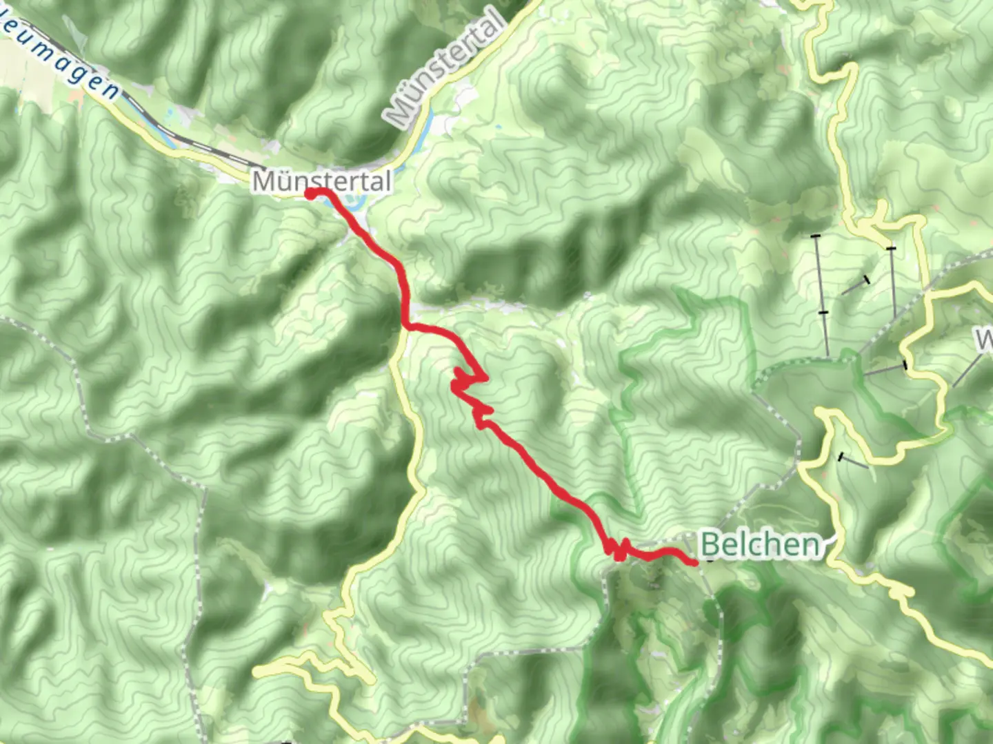 An image depicting the trail Belchen Hike and its surrounding area.