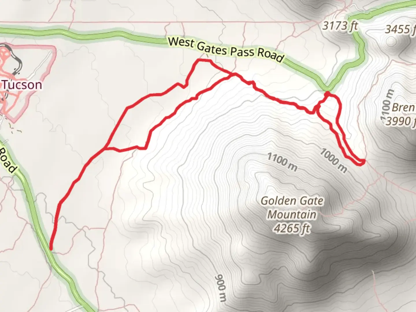 An image depicting the trail Yetman, Golden Gate and Ironwood Loop Trail and its surrounding area.