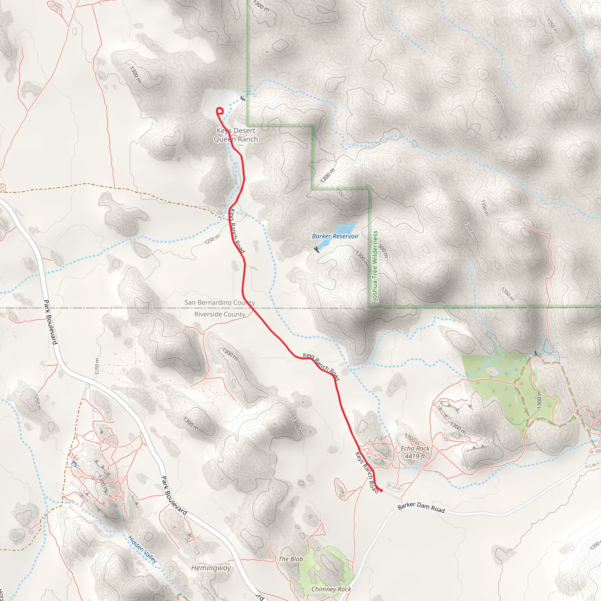 Key's Ranch Road Trail mobile static map