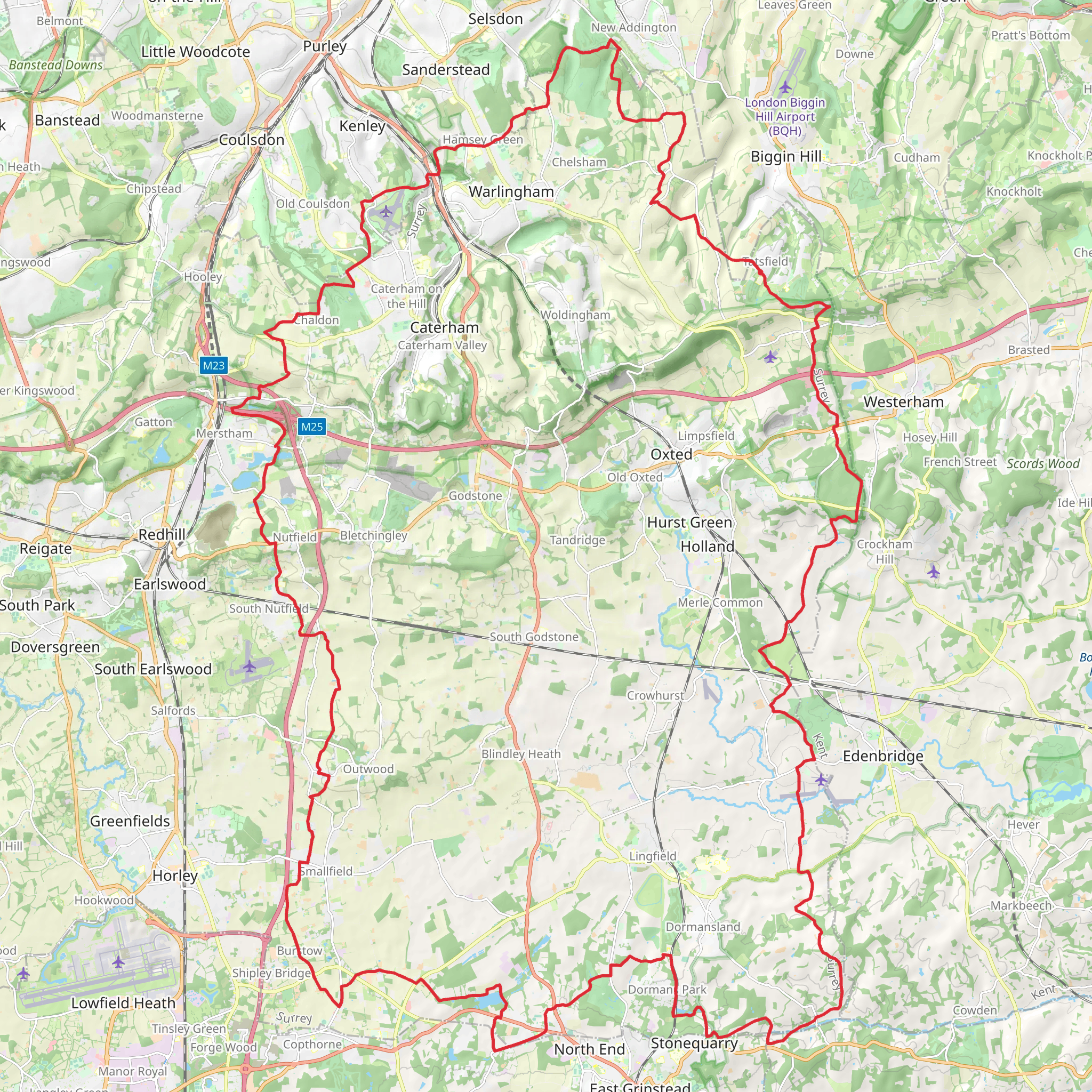 Tandridge Border Path mobile static map