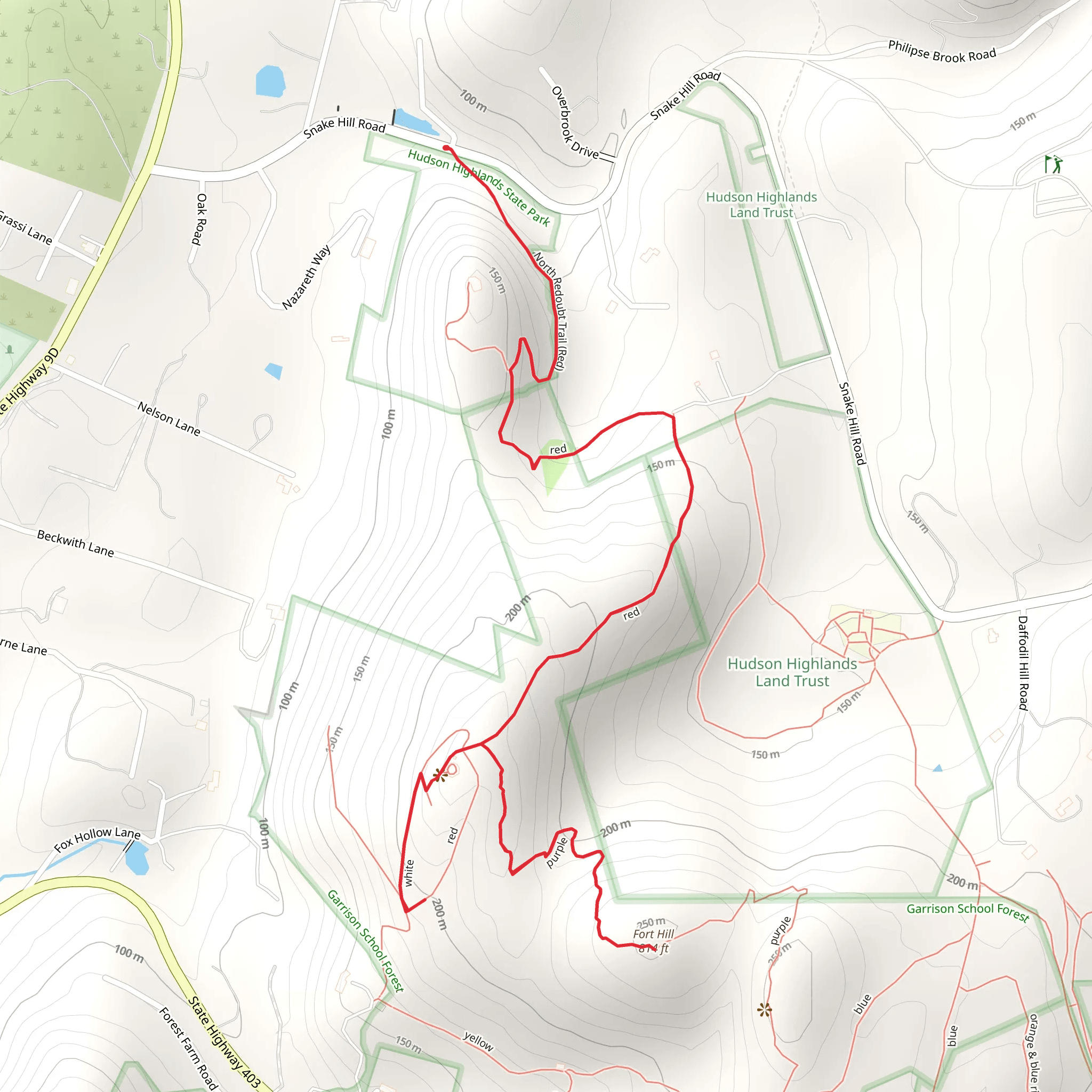Fort Hill from Shake Hill Road mobile static map