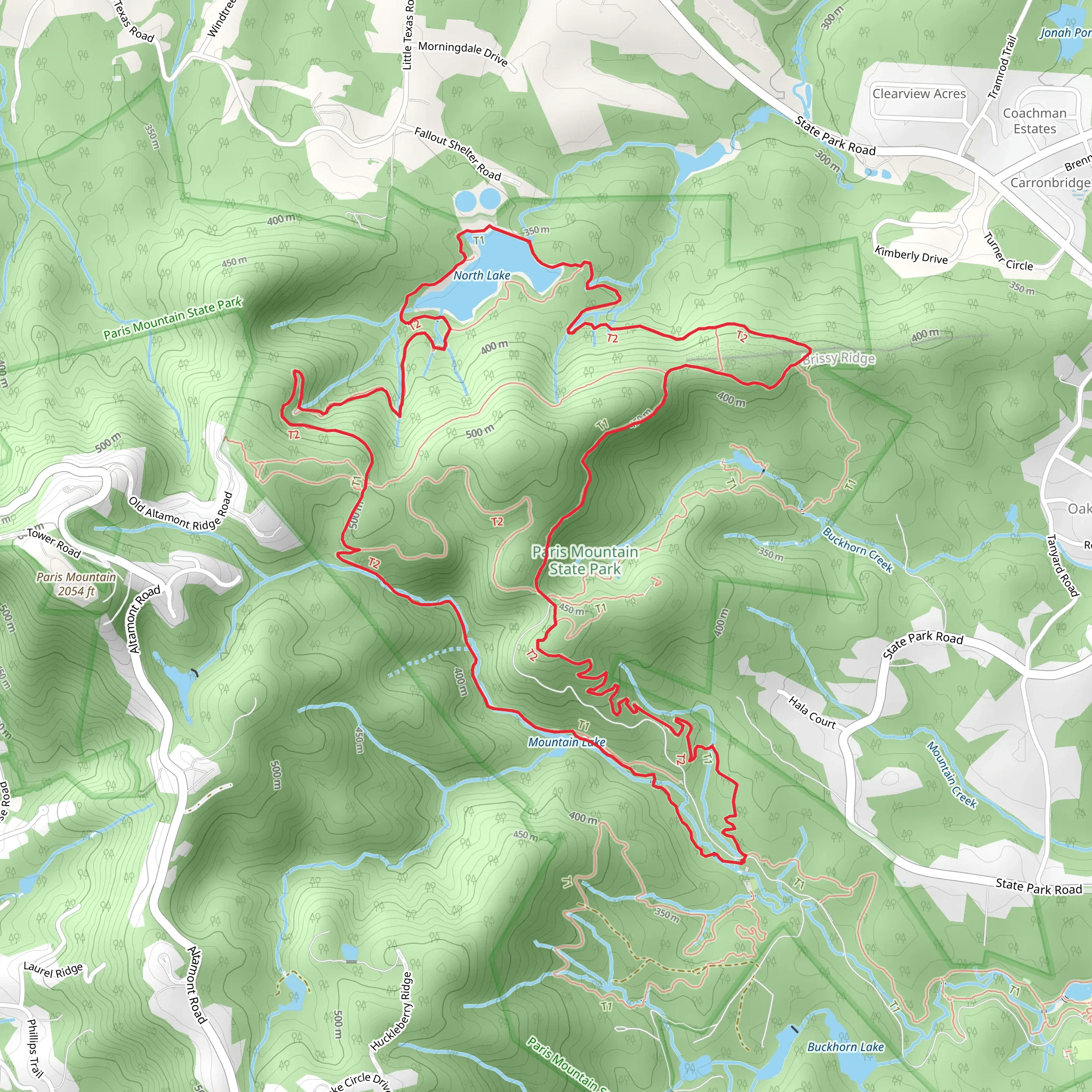 Sulphur Springs, North Lake and Brissy Ridge Loop Trail mobile static map