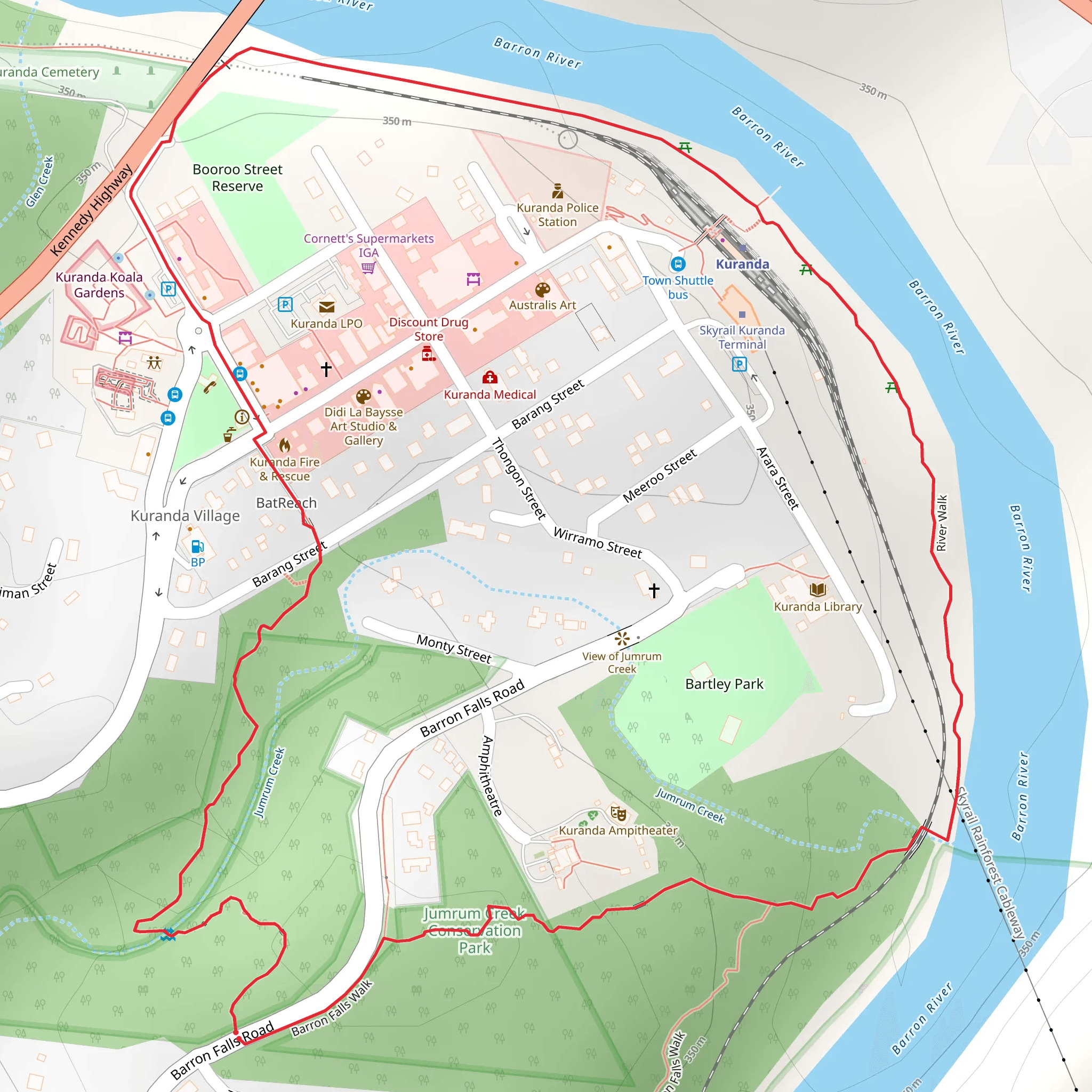 Kuranda Village Circuit Walk mobile static map