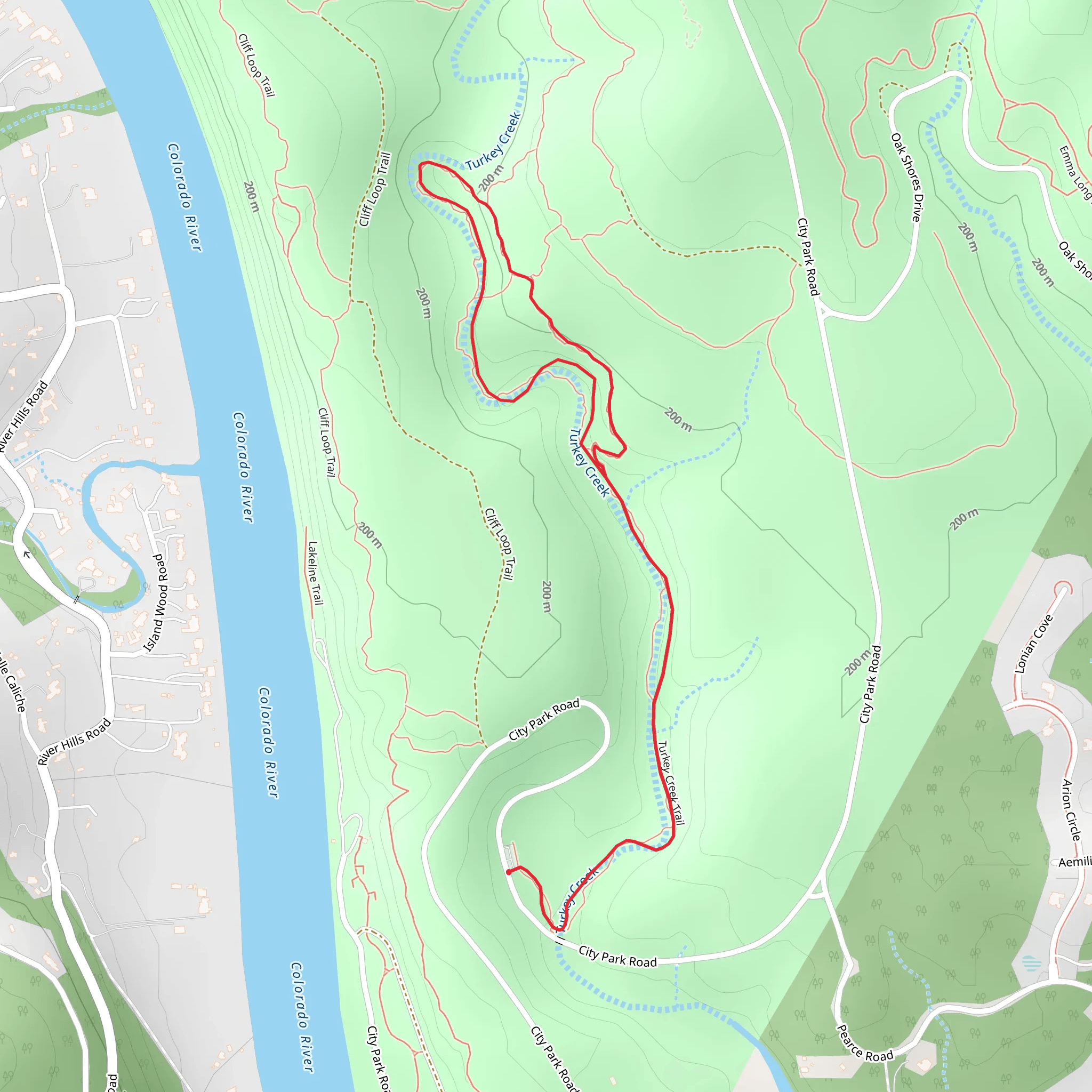 Turkey Creek Trail - Emma Long Metropolitan Park mobile static map