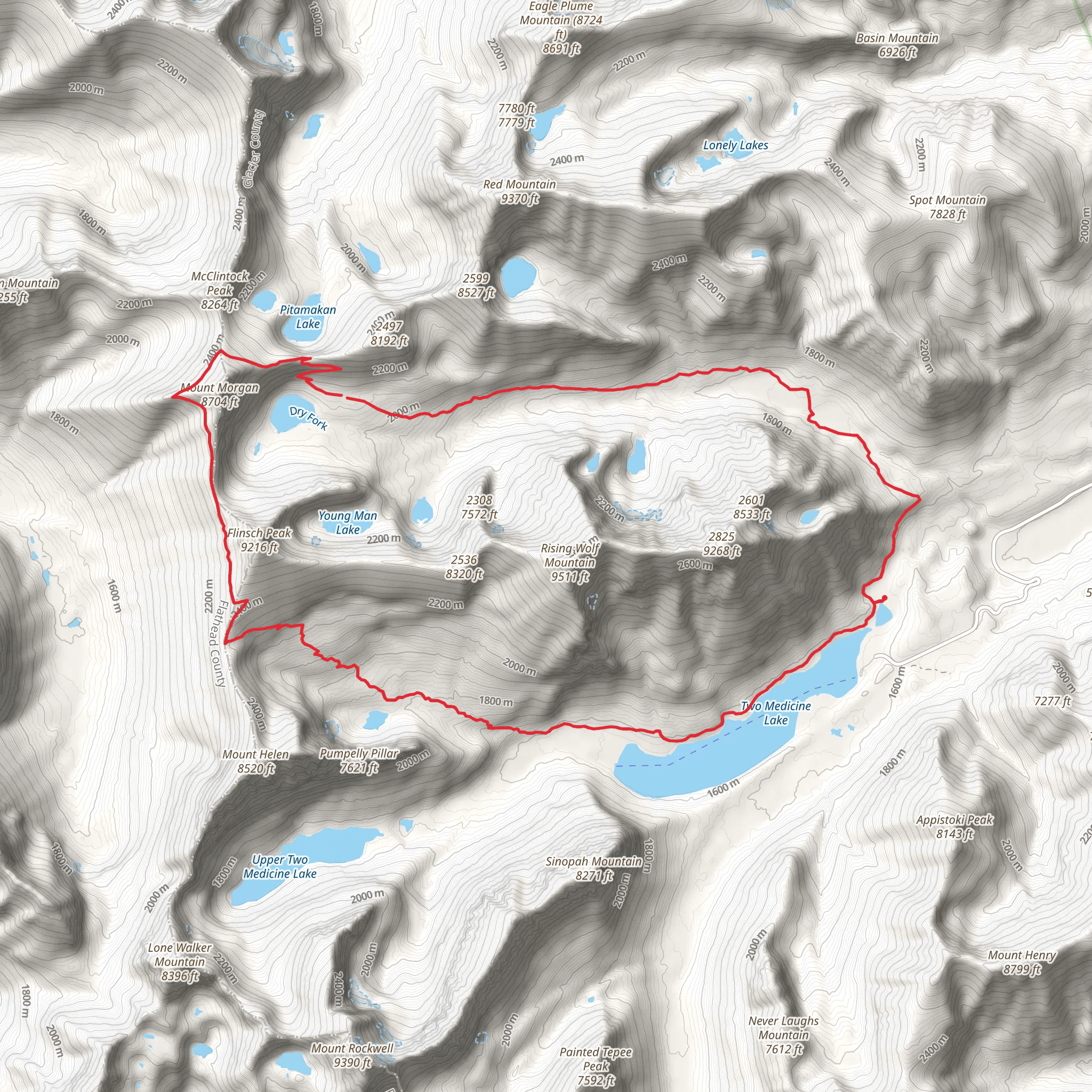 Pitamakan - Dawson Loop Trail mobile static map