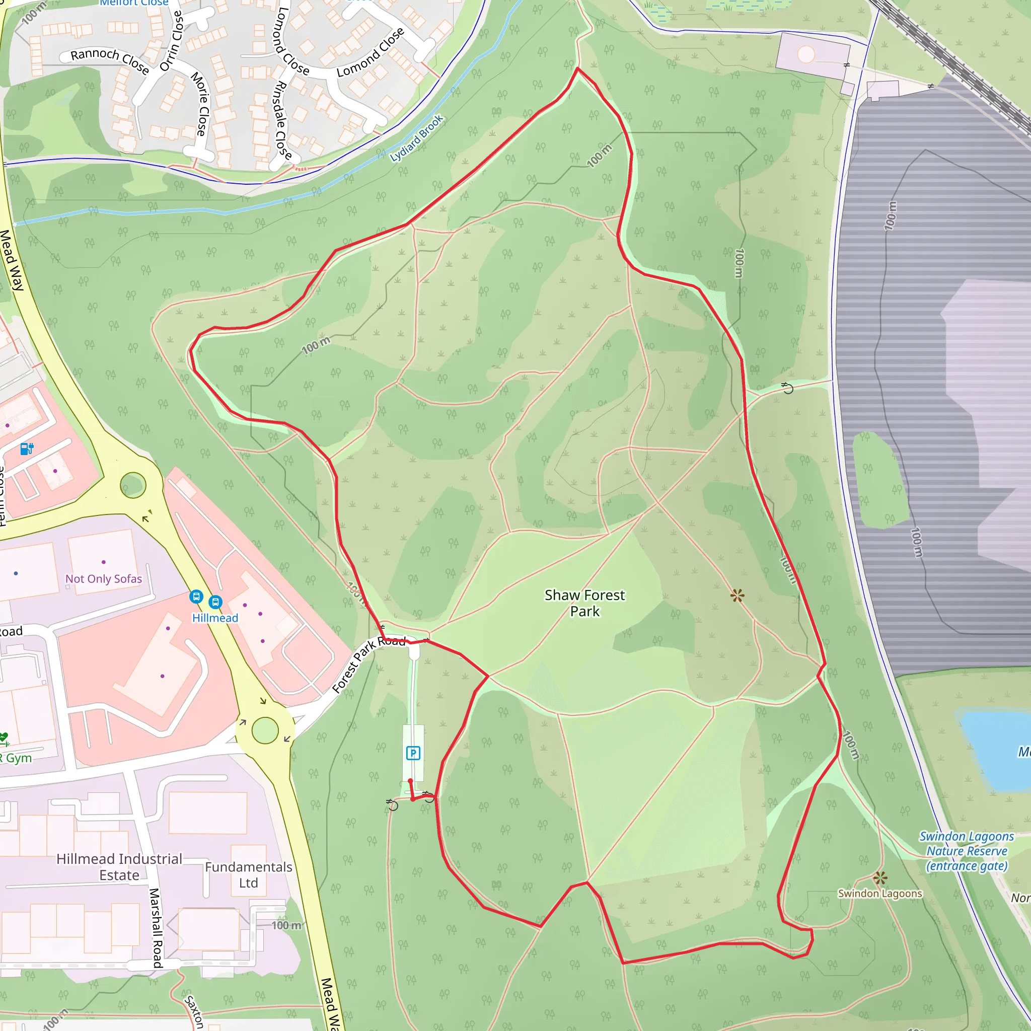 Shaw Forest Park Walk mobile static map