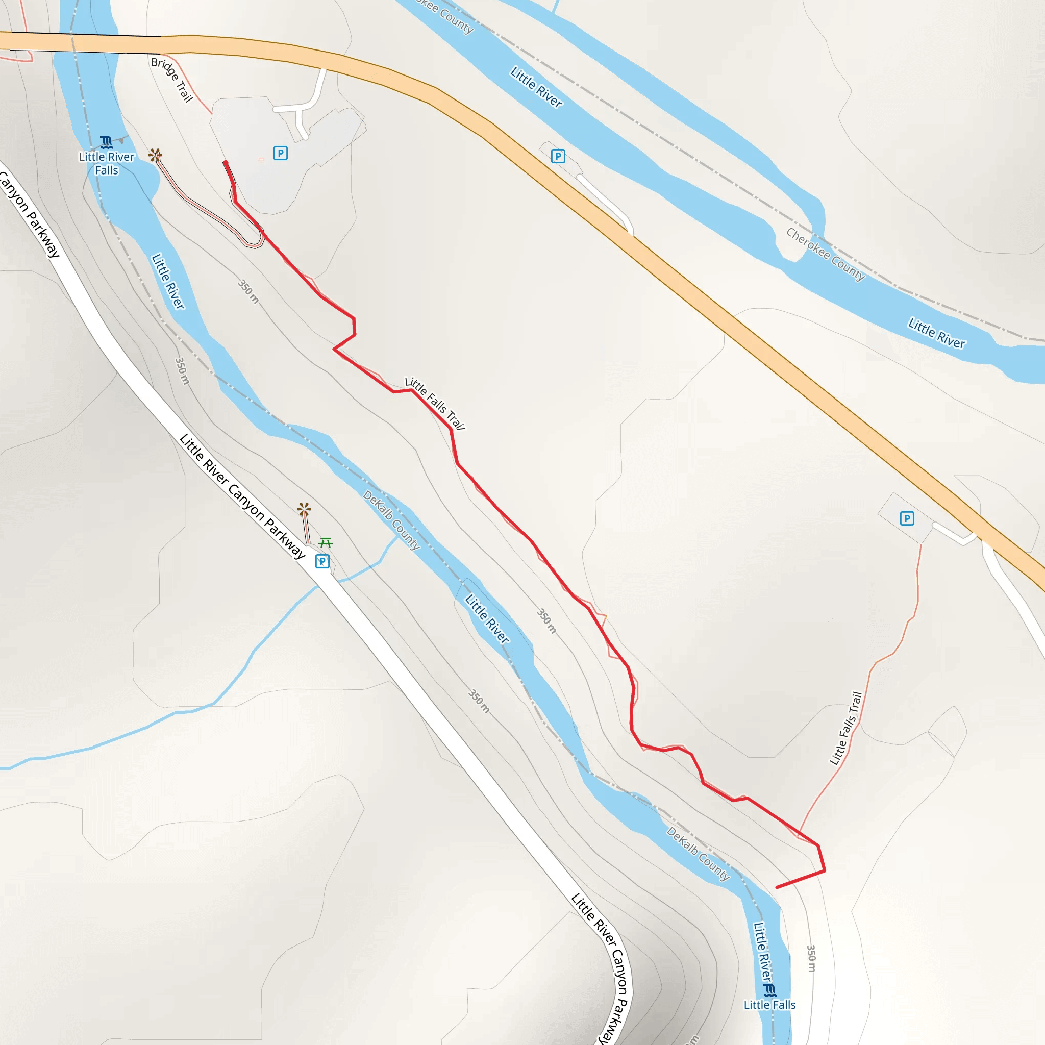 Little River Falls Trail mobile static map