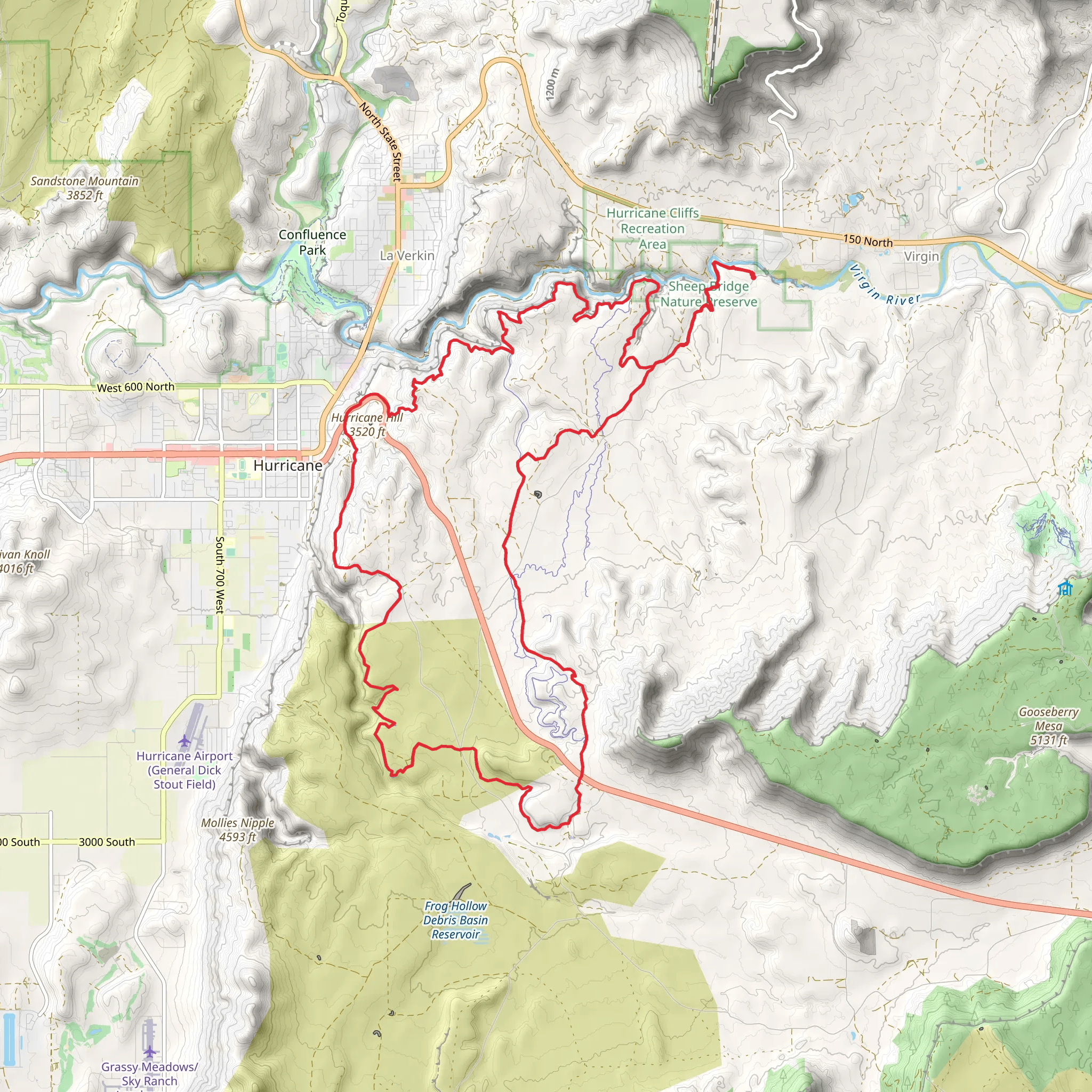 Hurricane Hilln Gould Trail and JEM Trail mobile static map