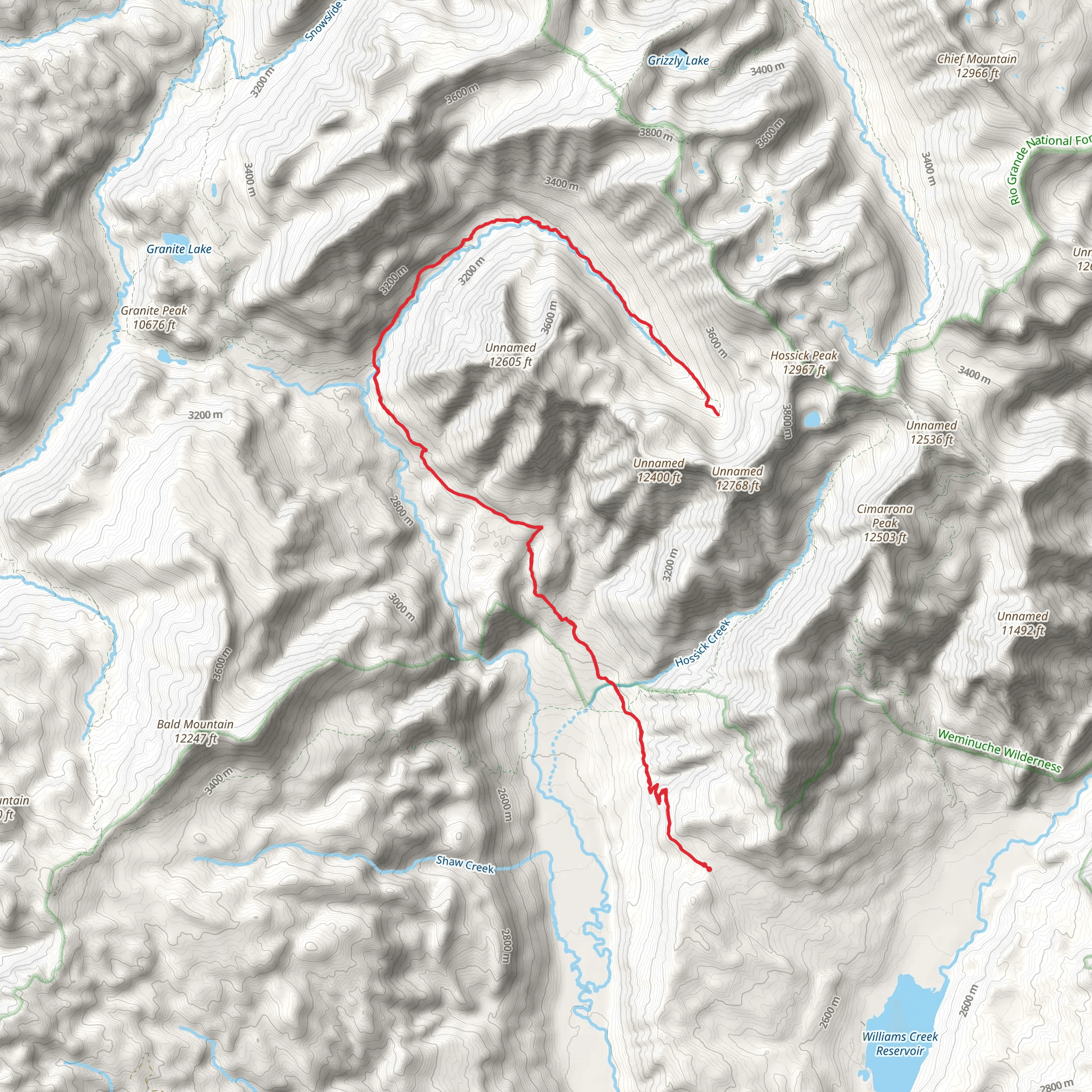 East Fork Weminuche Trail via Weminuche Trail mobile static map