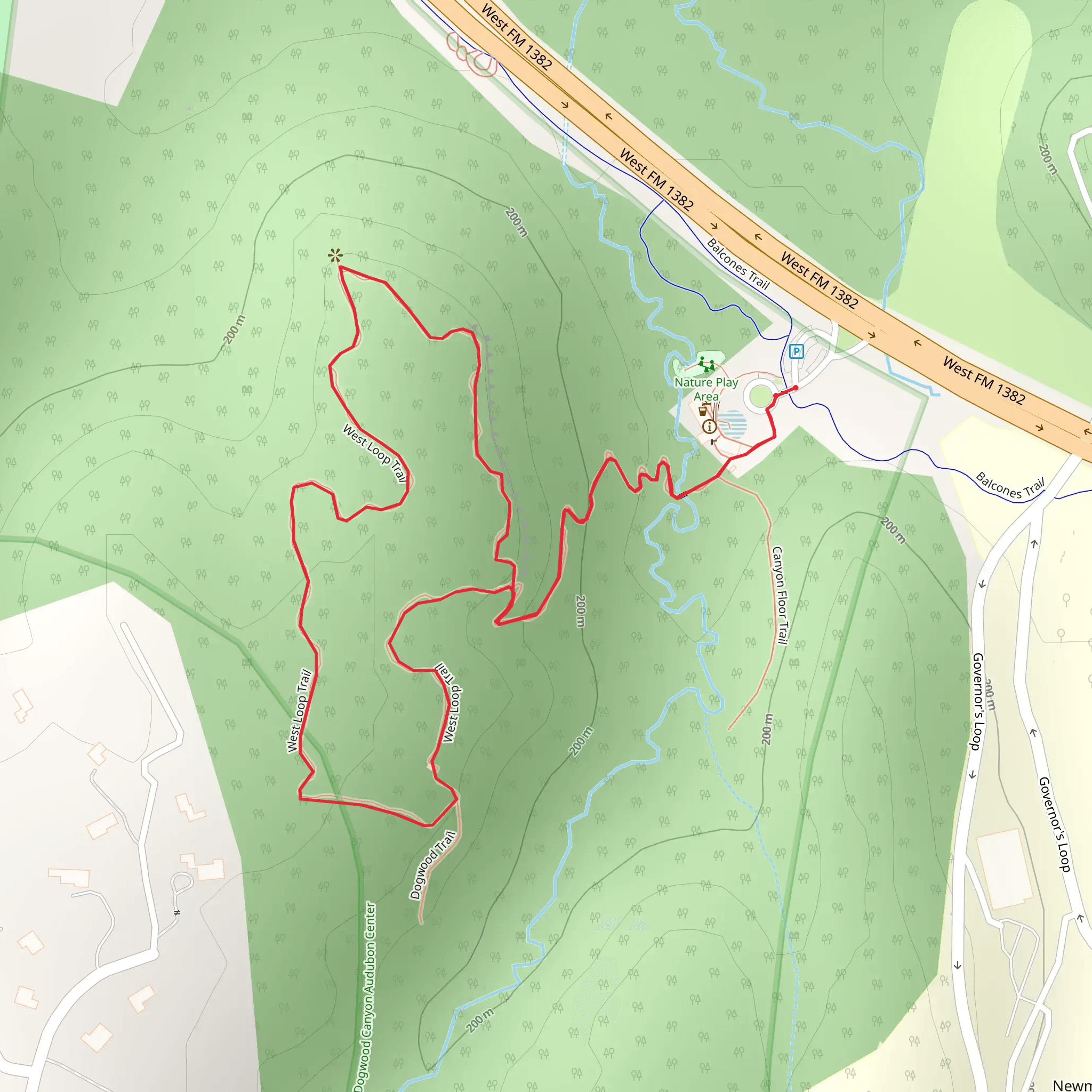Dogwood Canyon Audubon Center Loop mobile static map