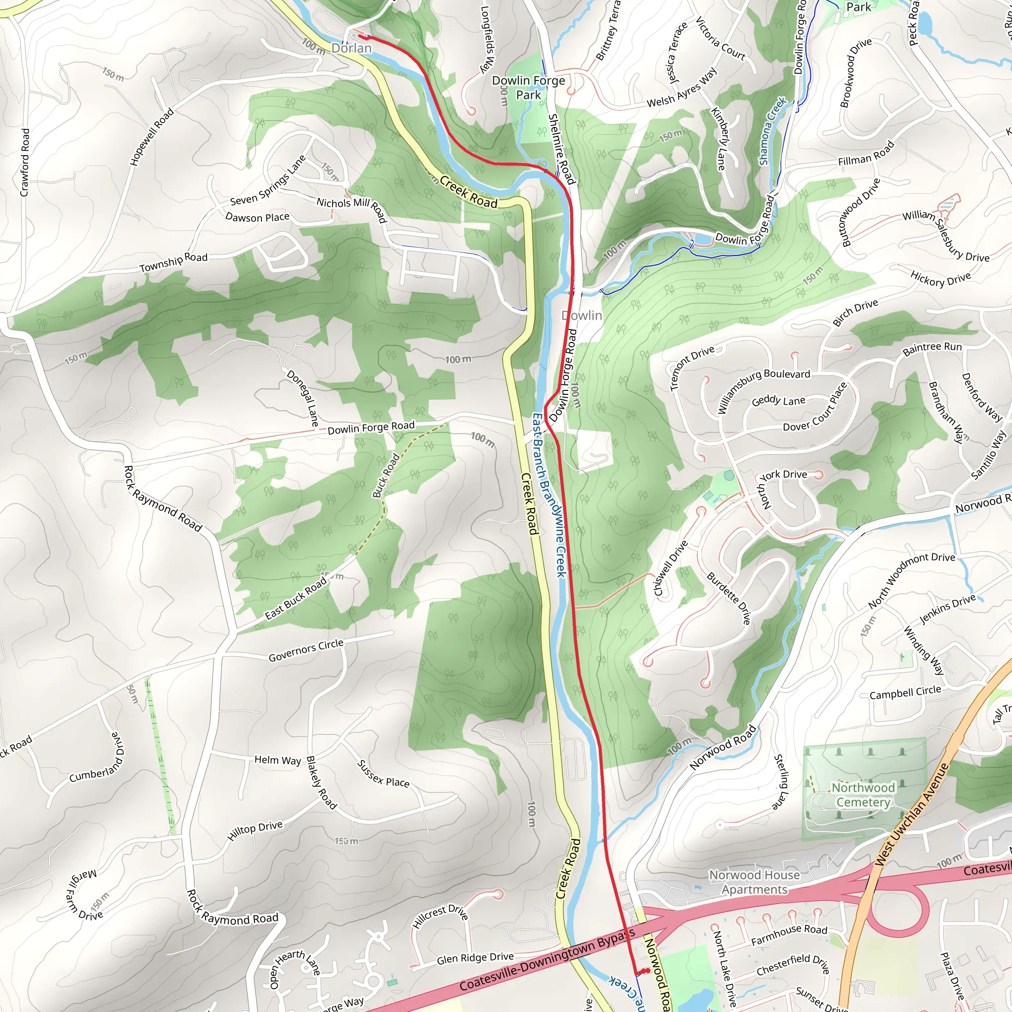 Struble Trail mobile static map