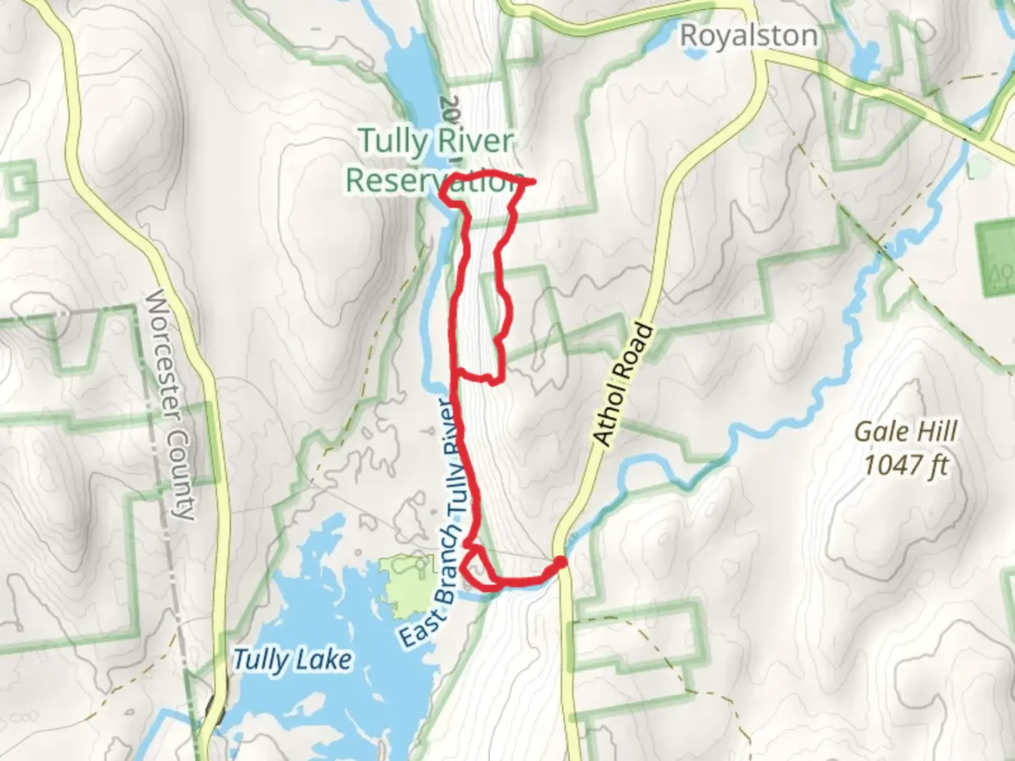 An image depicting the trail East Branch Tully River Loop and its surrounding area.