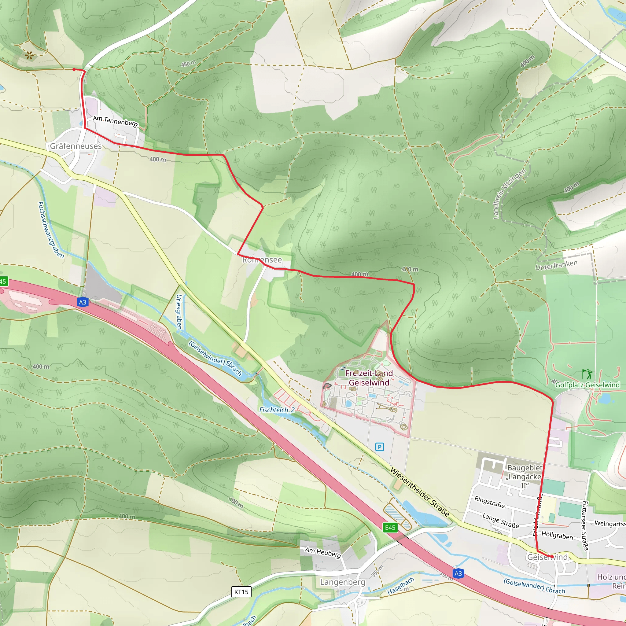 Geiselwind to Graefenneuses via Rundwanderweg G1 mobile static map