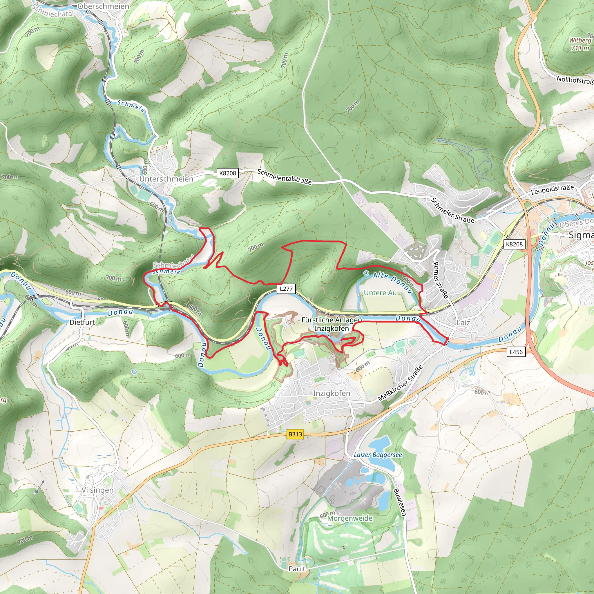 Amalienfelsen and Kaenzele via Martinusweg Regionalweg Sued West mobile static map