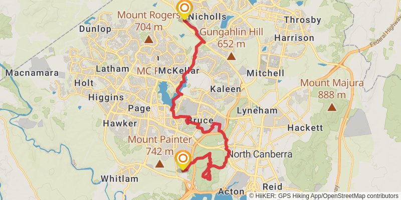 Canberra Centenary Trail stage 4 Map