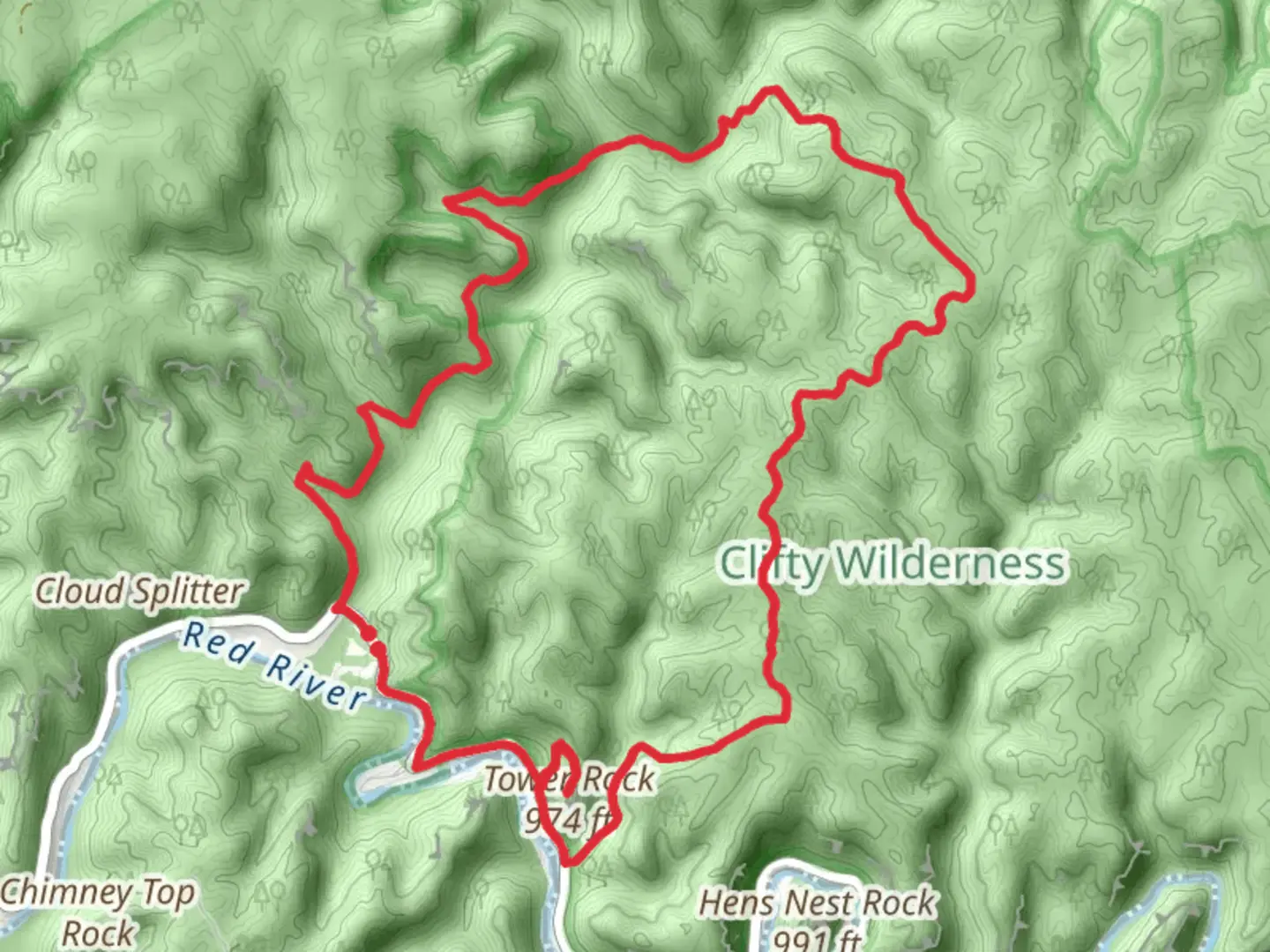 An image depicting the trail Bison Way, Lost Branch and Table Rock Loop Trail and its surrounding area.