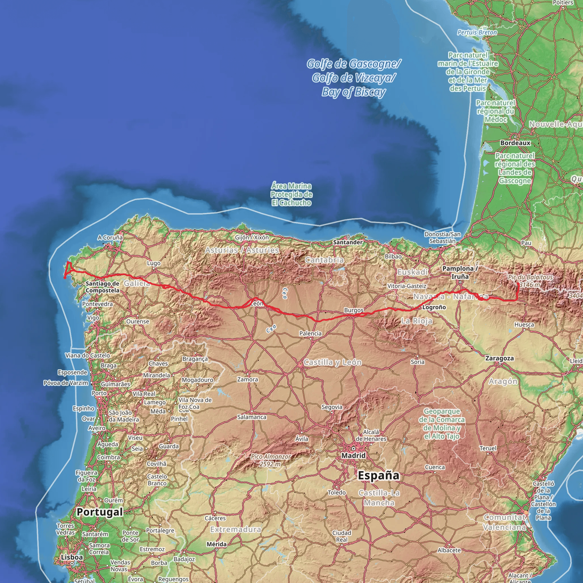 Camino Aragones mobile static map