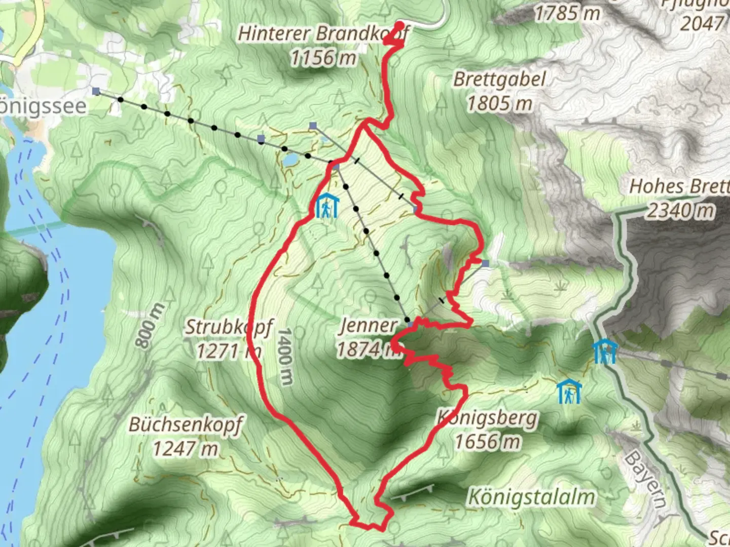 An image depicting the trail AV Weg and Arnoweg Loop and its surrounding area.