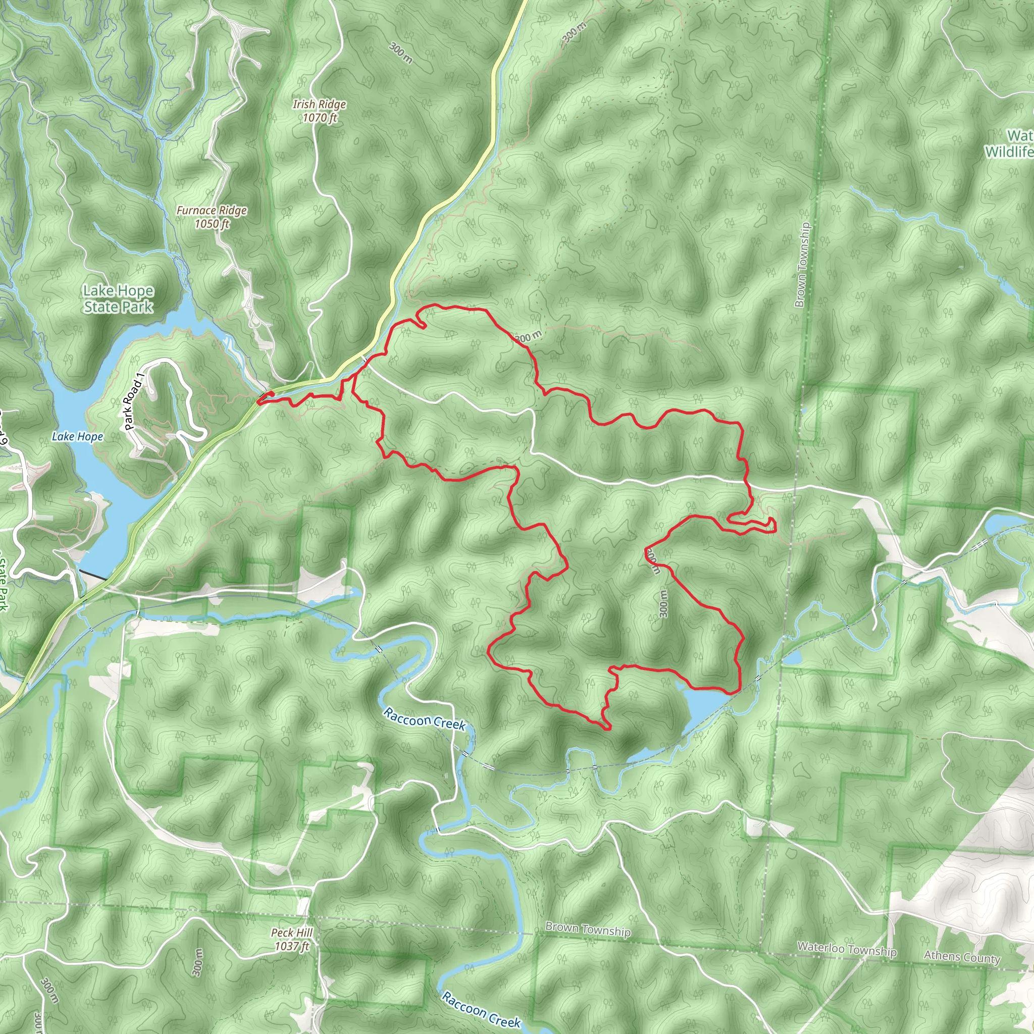Zaleski Backpack Trail - South Loop mobile static map