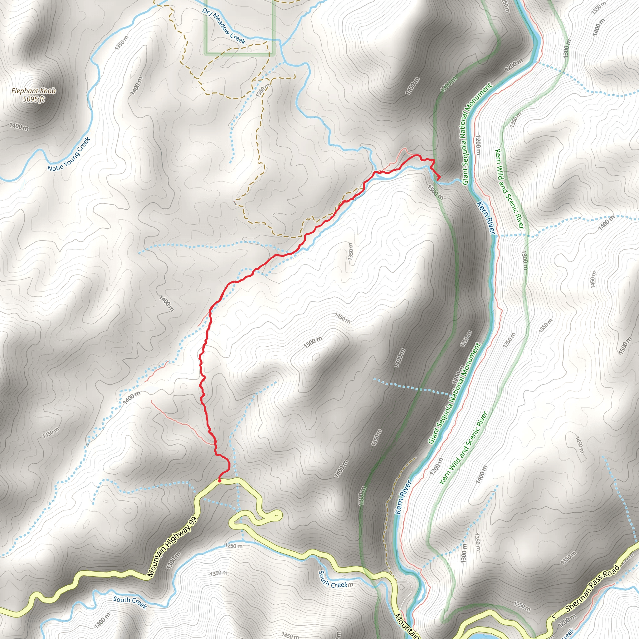 Dry Meadow Creek from Mountain Highway 99 mobile static map