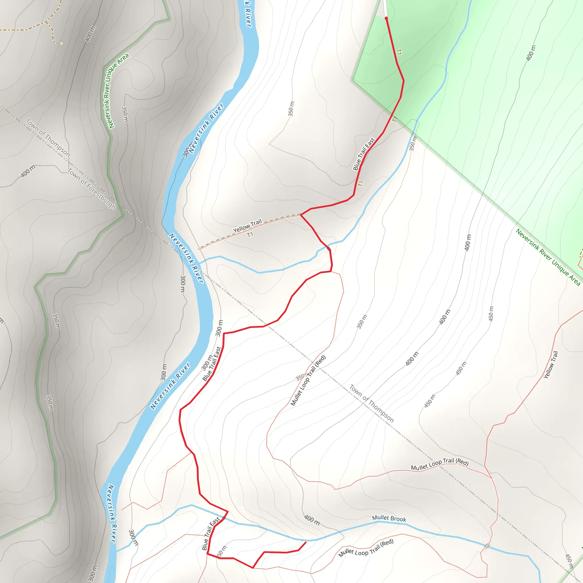 Mullet Brook Trail mobile static map