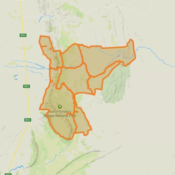 Ikara–Flinders Ranges National Park mobile static map