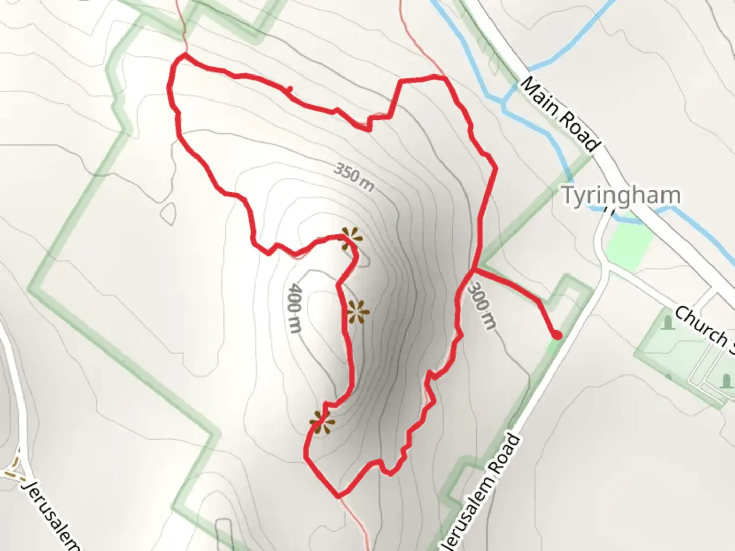 An image depicting the trail Cobble Hill Loop from Tyringham and its surrounding area.